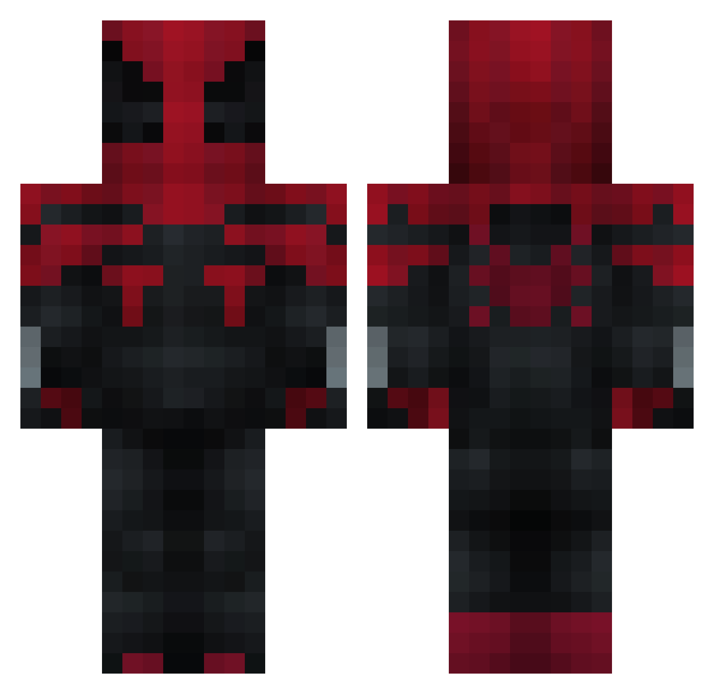 FastBolo Minecraft skin, front and back view