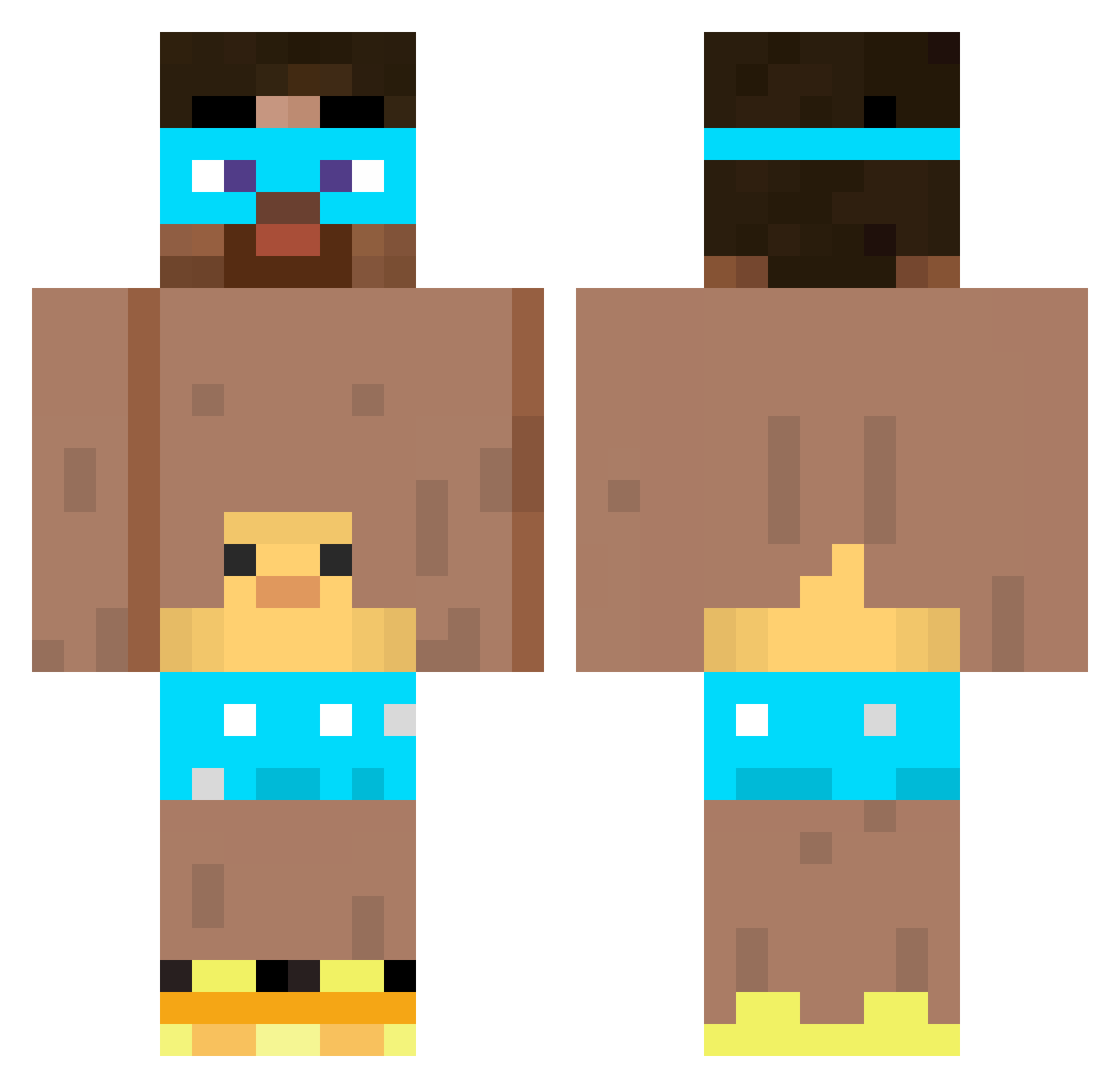 sodwald Minecraft skin, front and back view