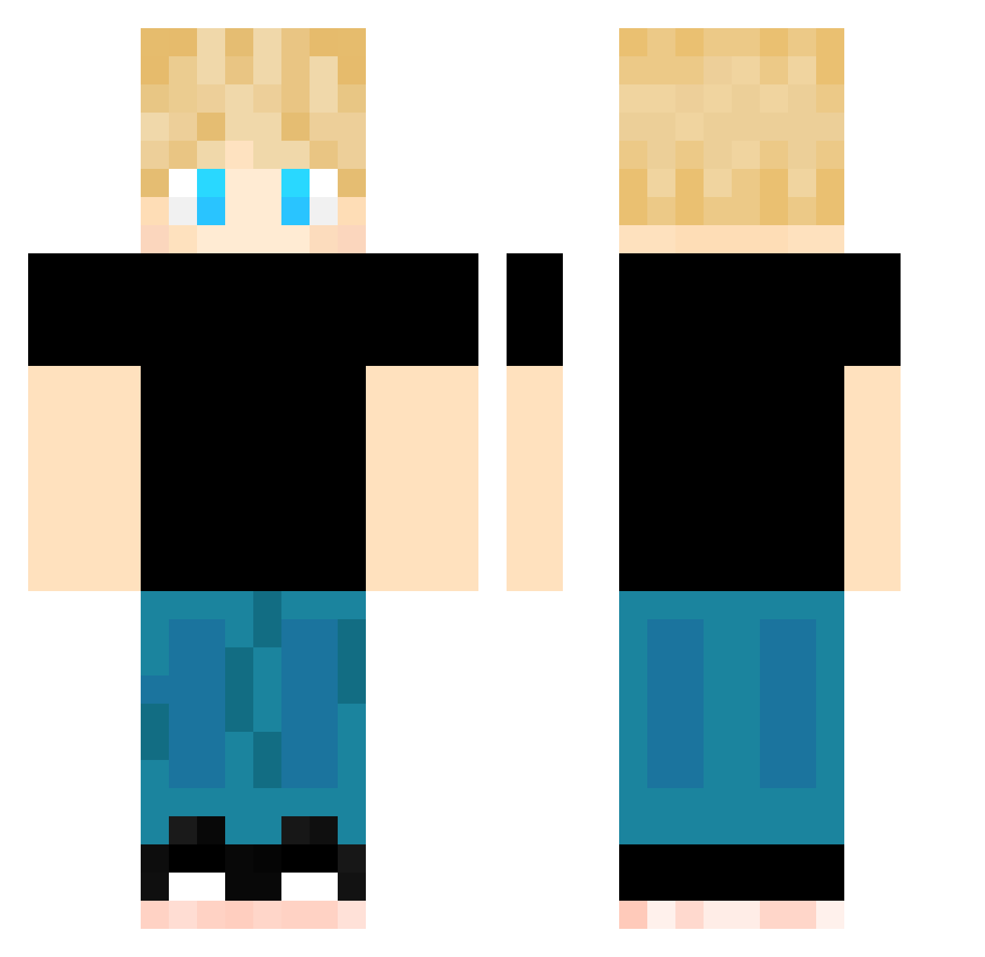 whendgg Minecraft skin, front and back view