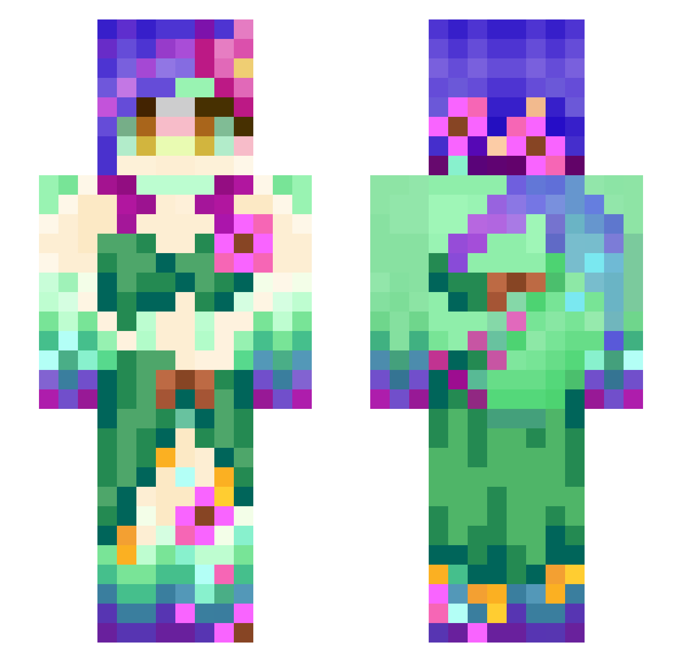 Nalin_cos Minecraft skin, front and back view