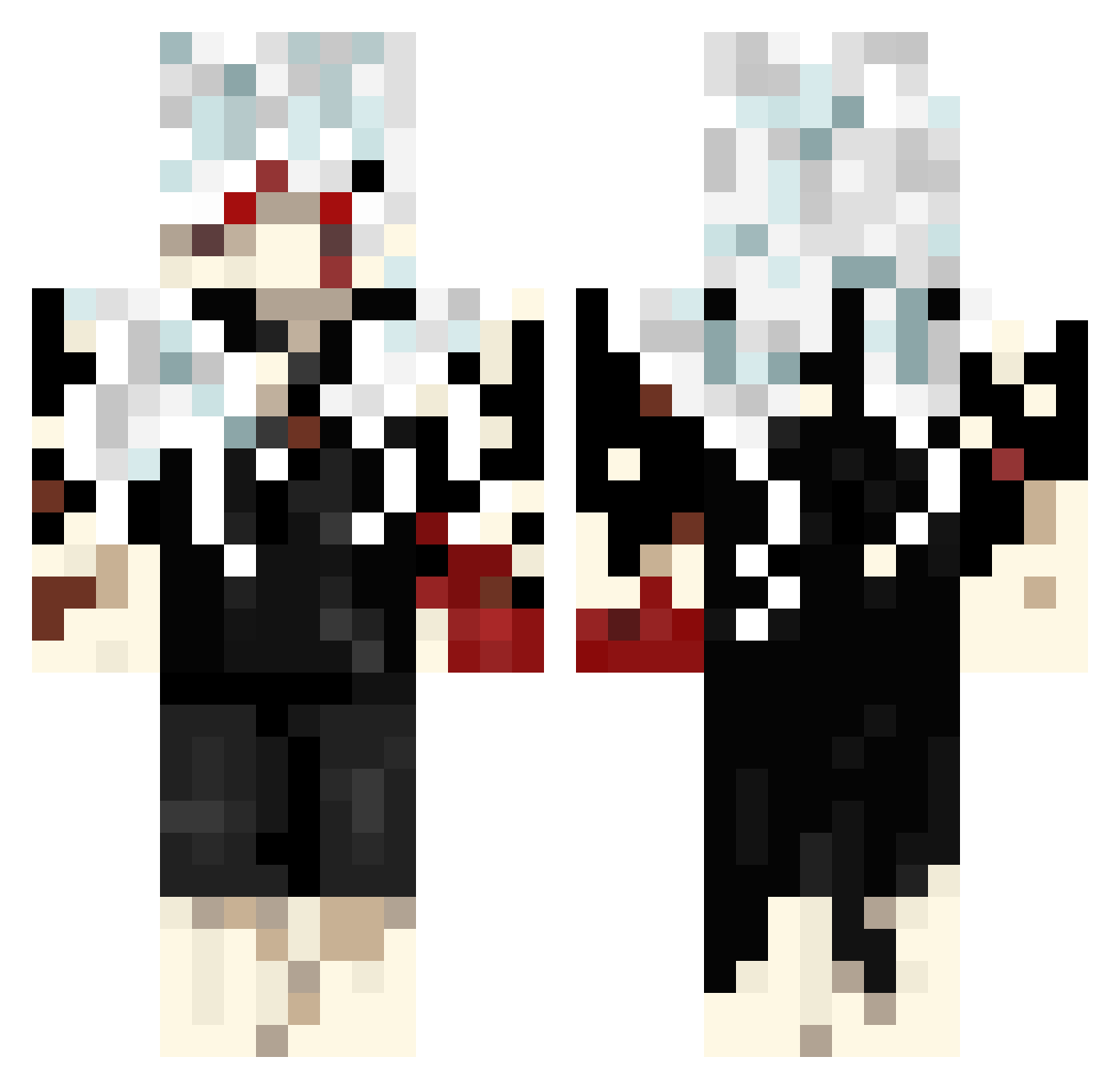 Flipflop1000 Minecraft skin, front and back view