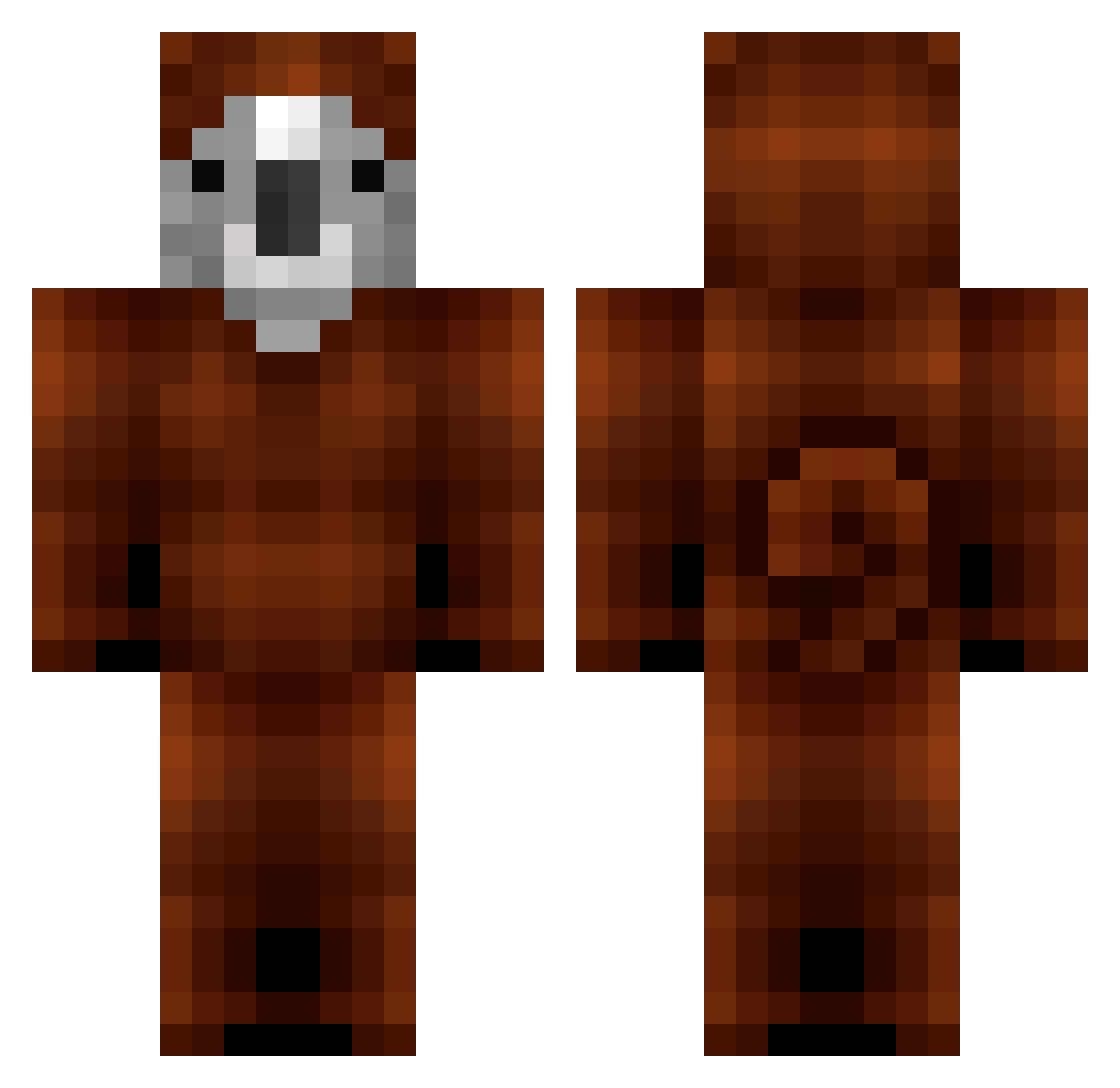 Col3Han Minecraft skin, front and back view