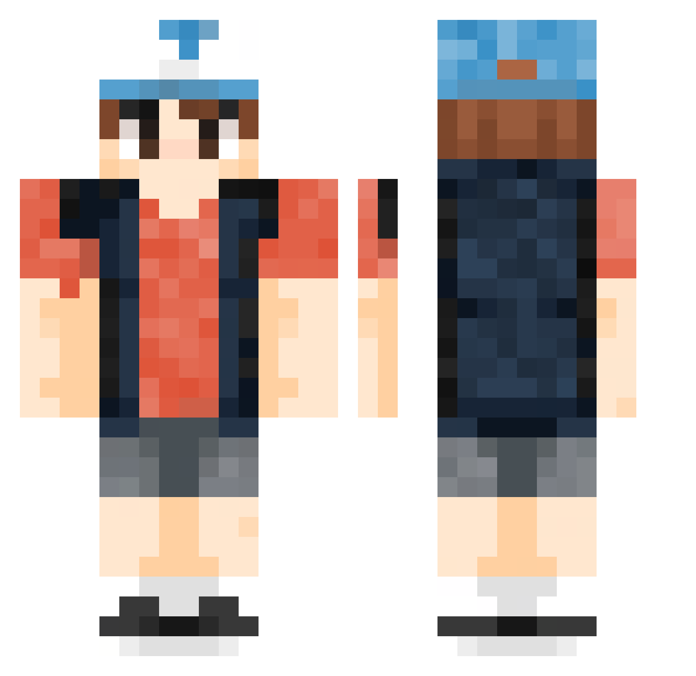 JaxonCool5000 Minecraft skin, front and back view