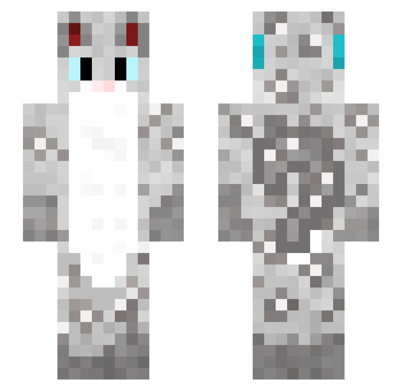 KaeeS2 Minecraft skin, front and back view
