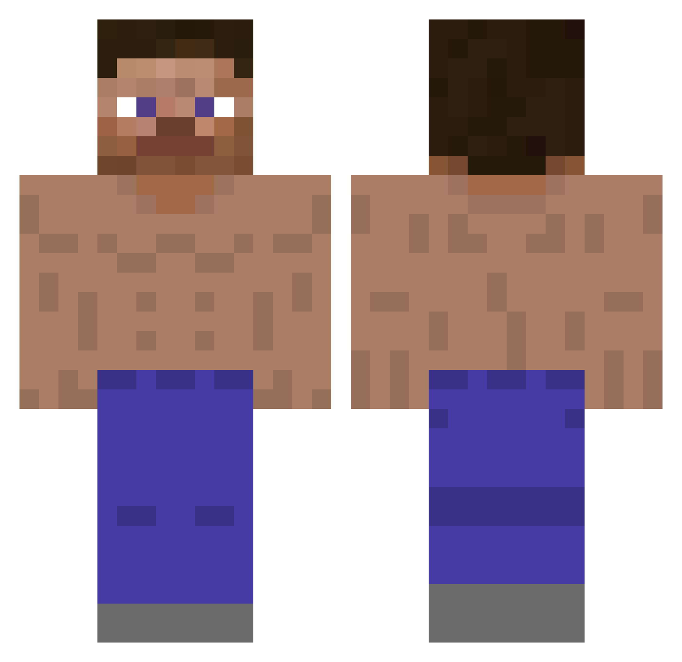 TheCramMS Minecraft skin, front and back view