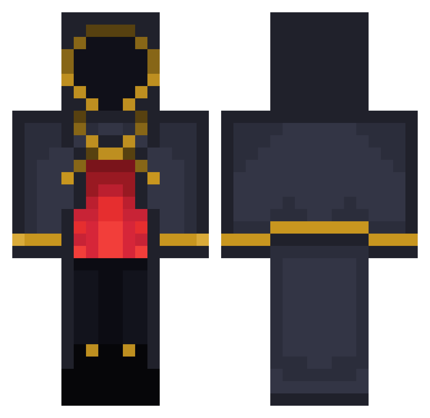 qzrlsleftnut Minecraft skin, front and back view
