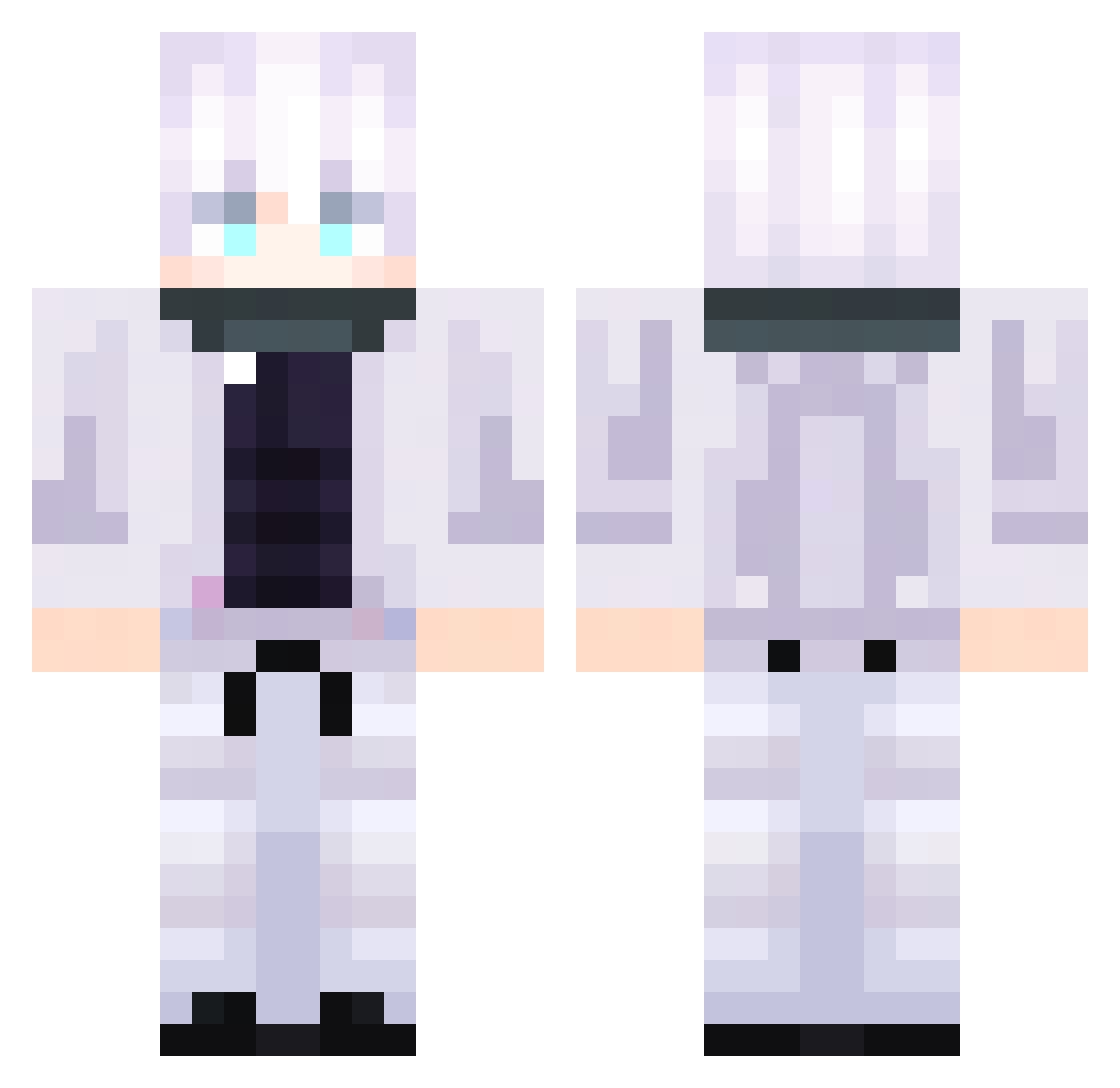Gheltz Minecraft skin, front and back view