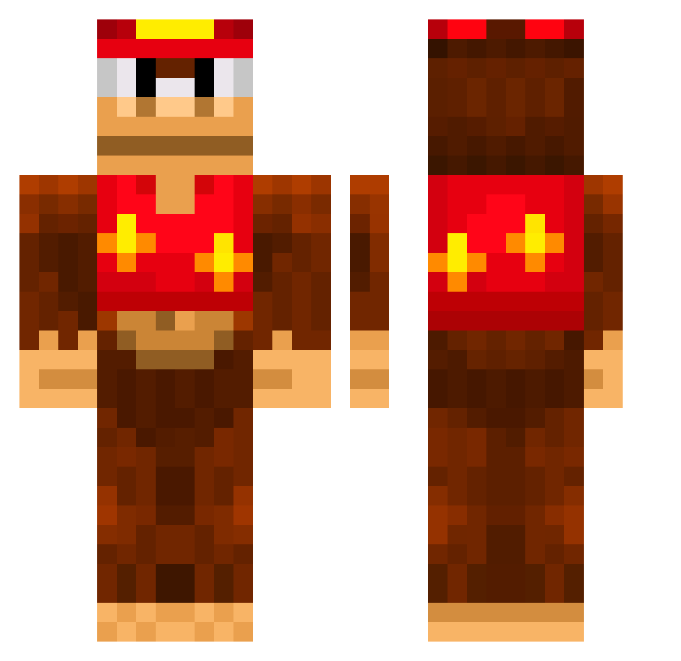 Skivert01 Minecraft skin, front and back view