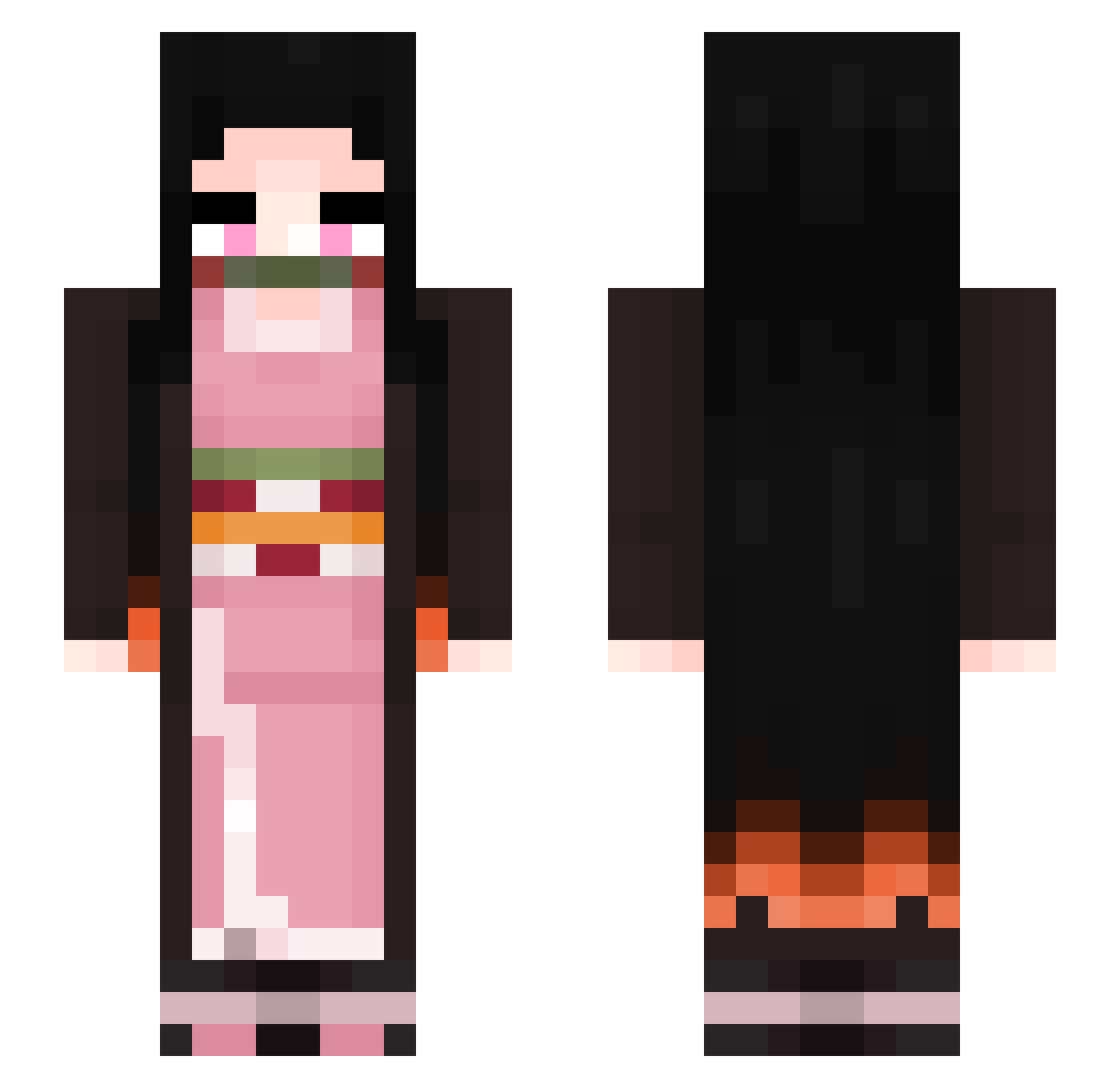 CerberusRDG Minecraft skin, front and back view