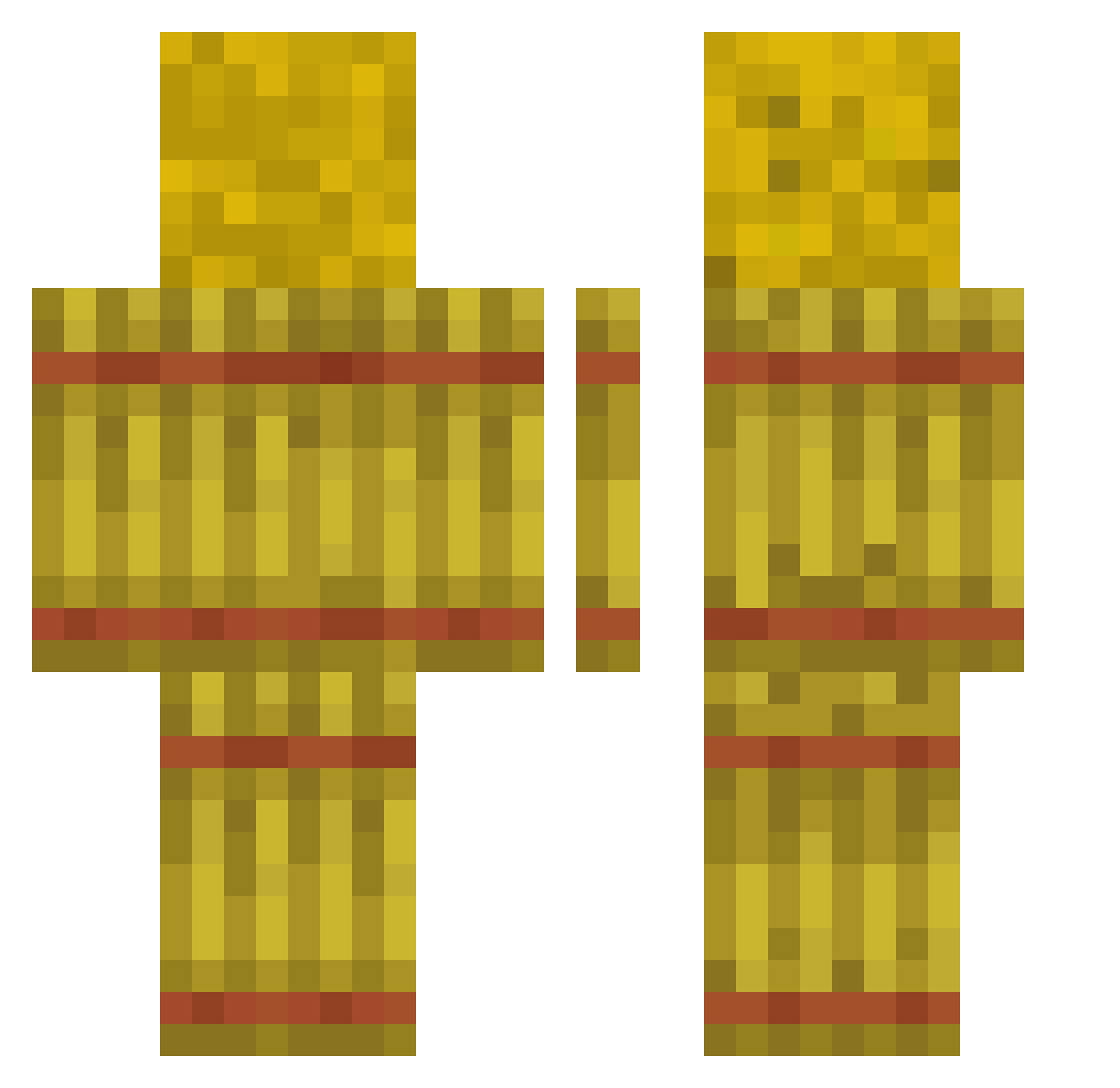 Benders3 Minecraft skin, front and back view