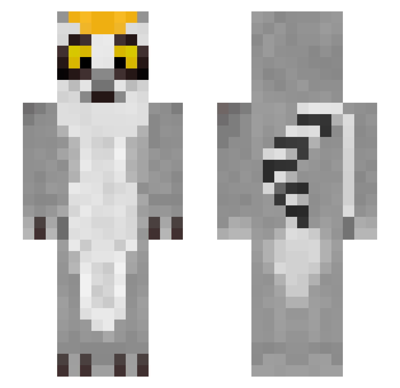 PablouJK Minecraft skin, front and back view