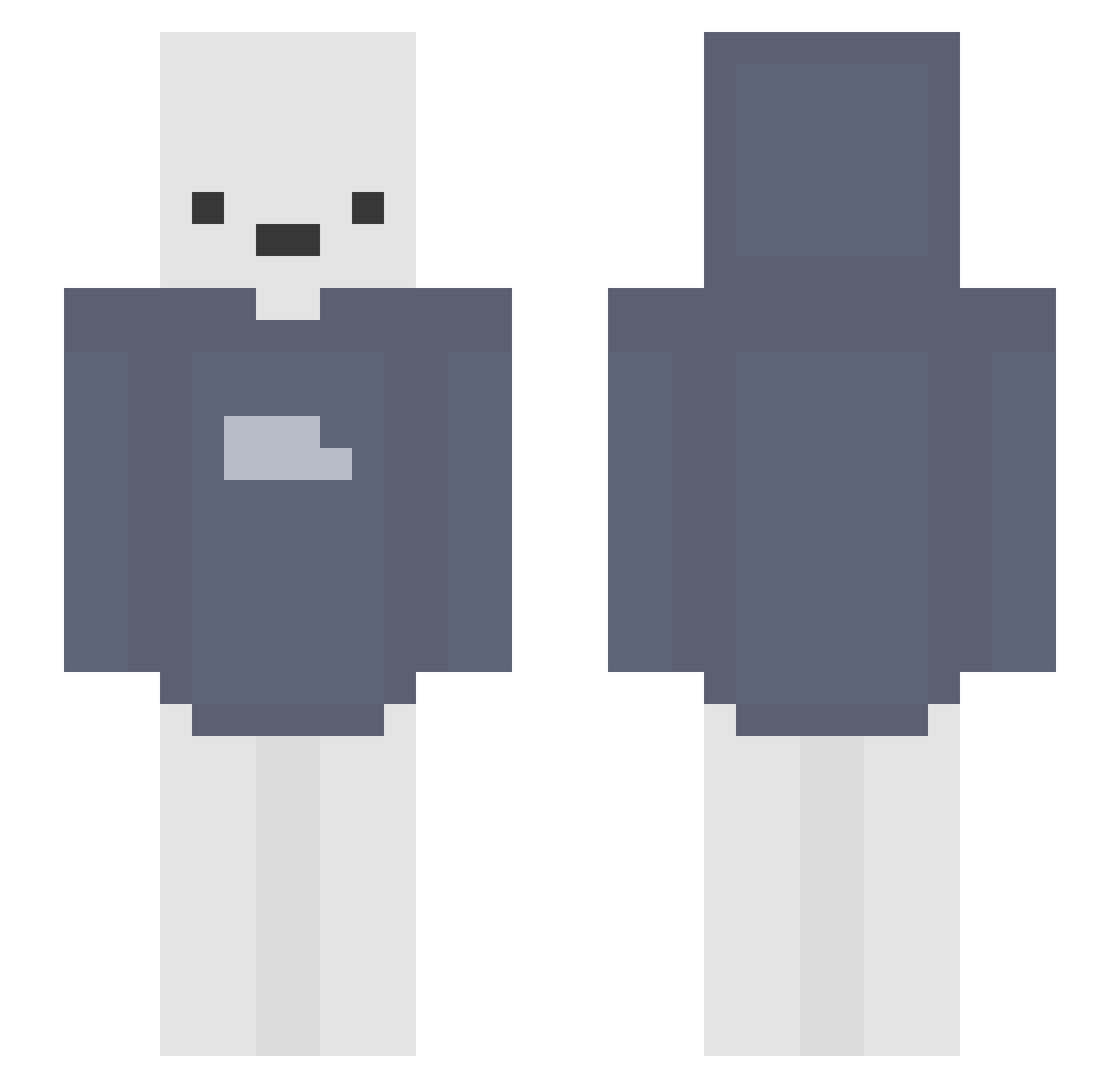 Quijib0 Minecraft skin, front and back view