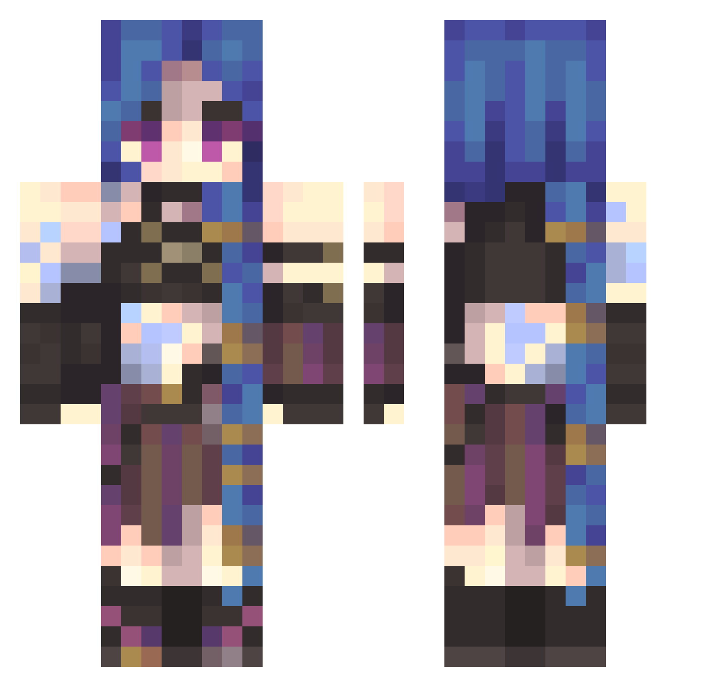 CJeezus Minecraft skin, front and back view