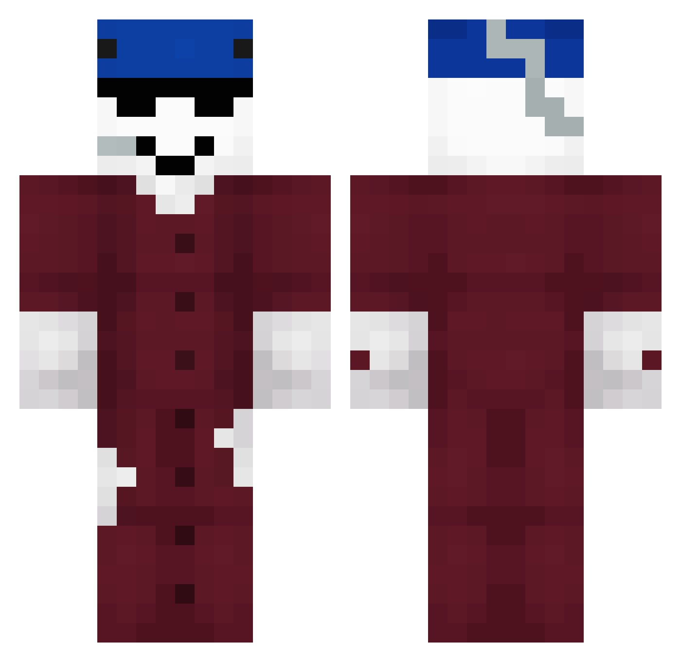 CrappyC Minecraft skin, front and back view