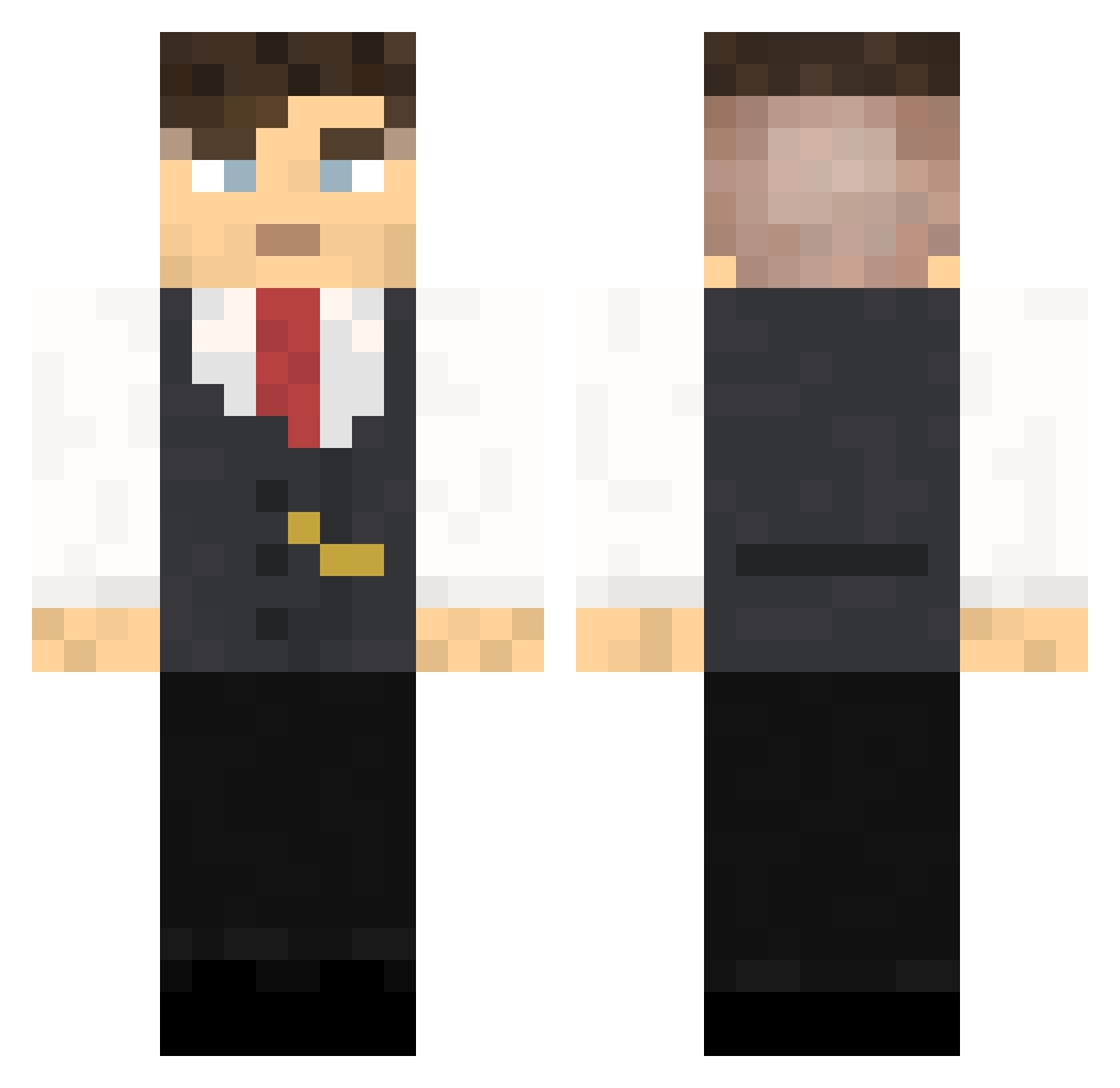 nnenoix Minecraft skin, front and back view
