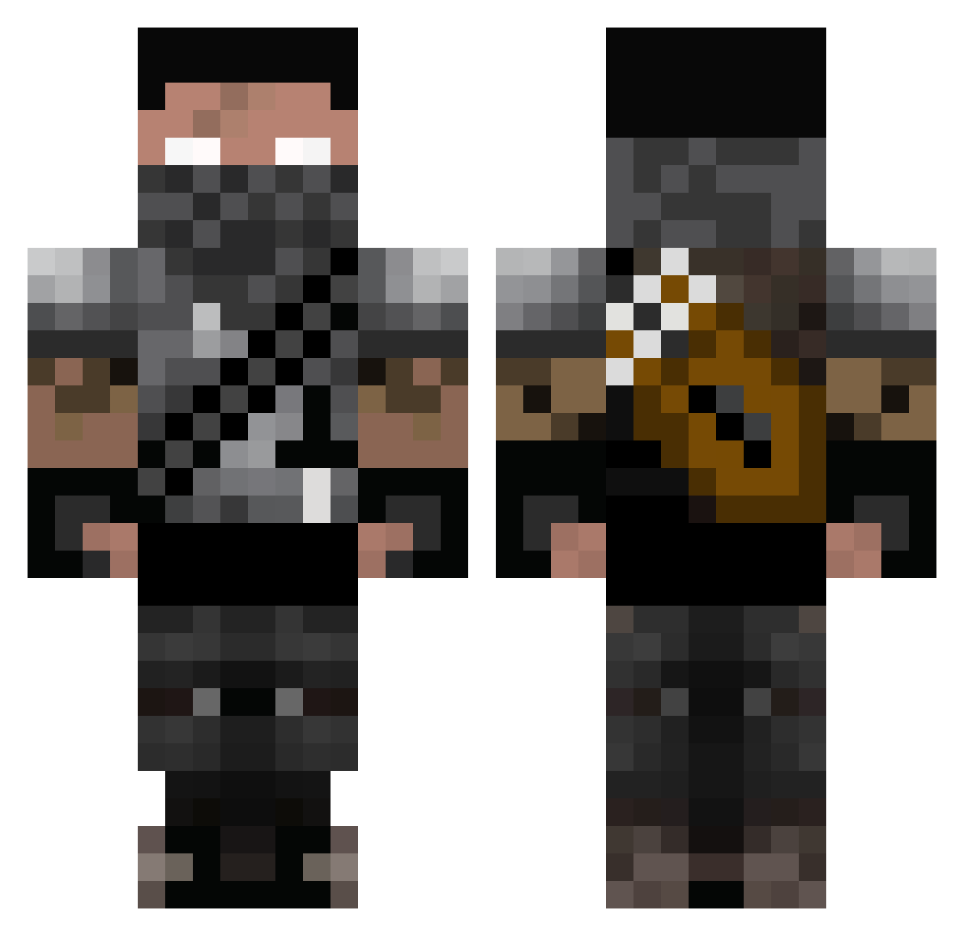 Repressive Minecraft skin, front and back view