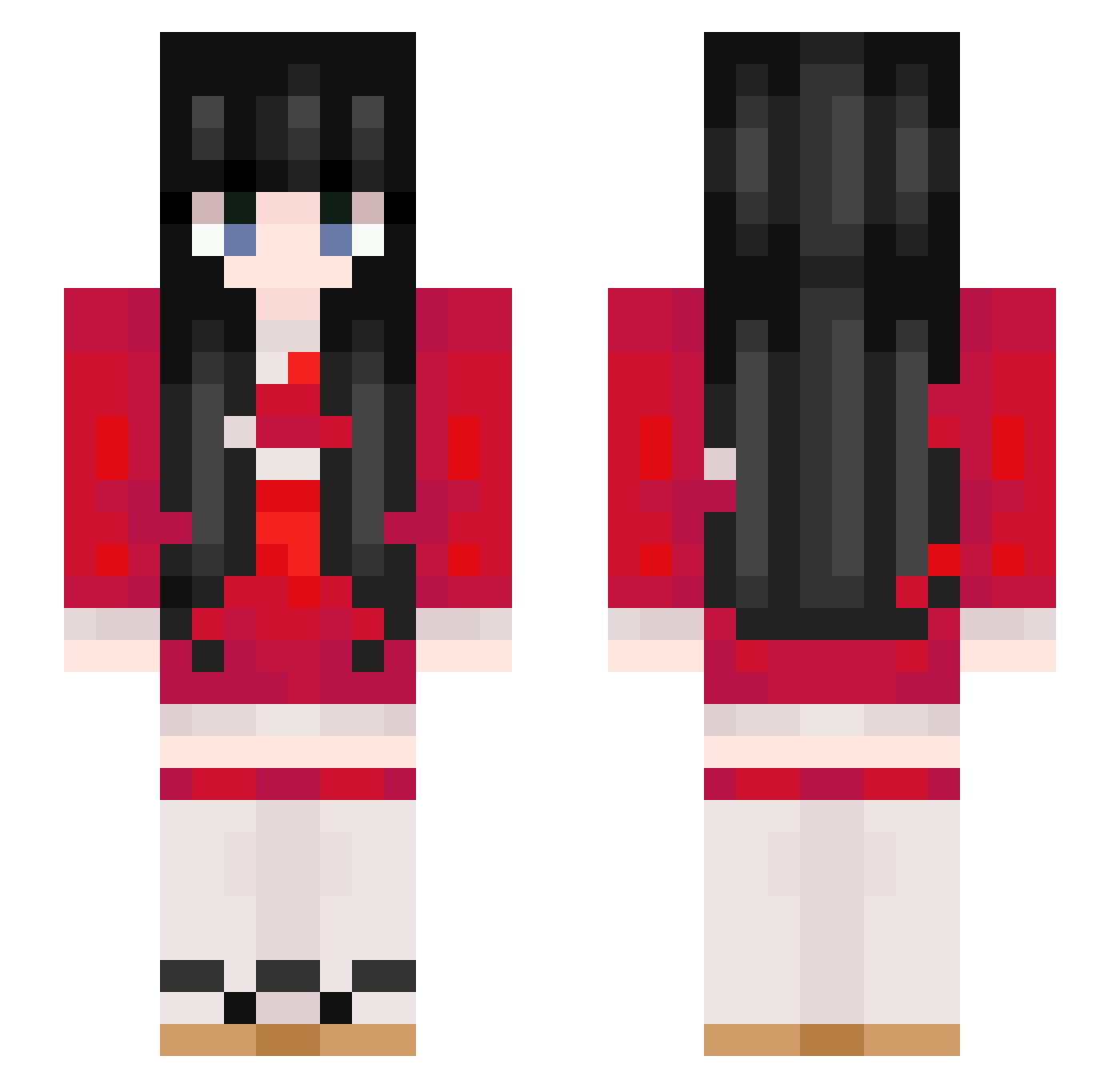 KitsuneToast Minecraft skin, front and back view