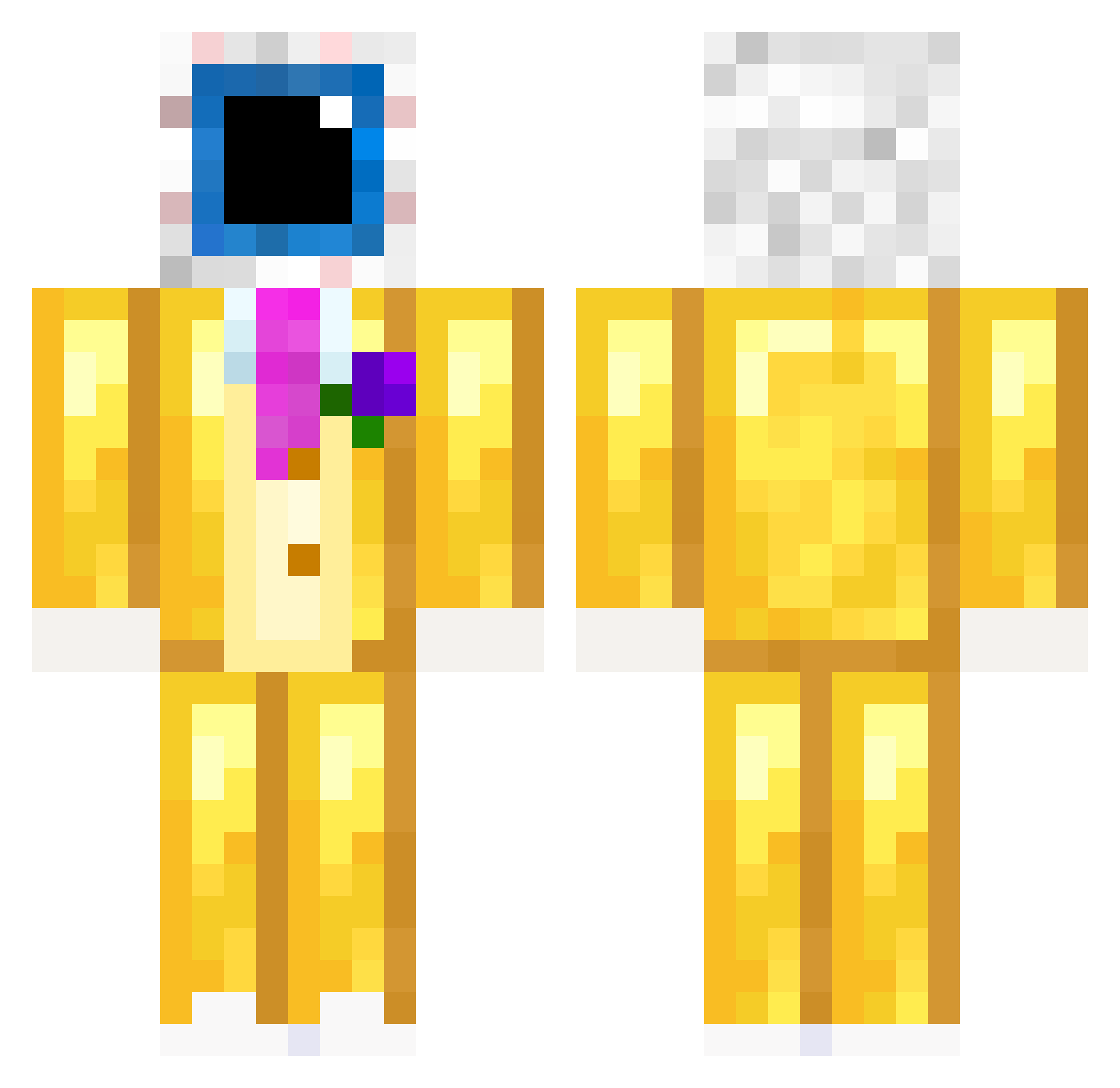 BossPotta Minecraft skin, front and back view