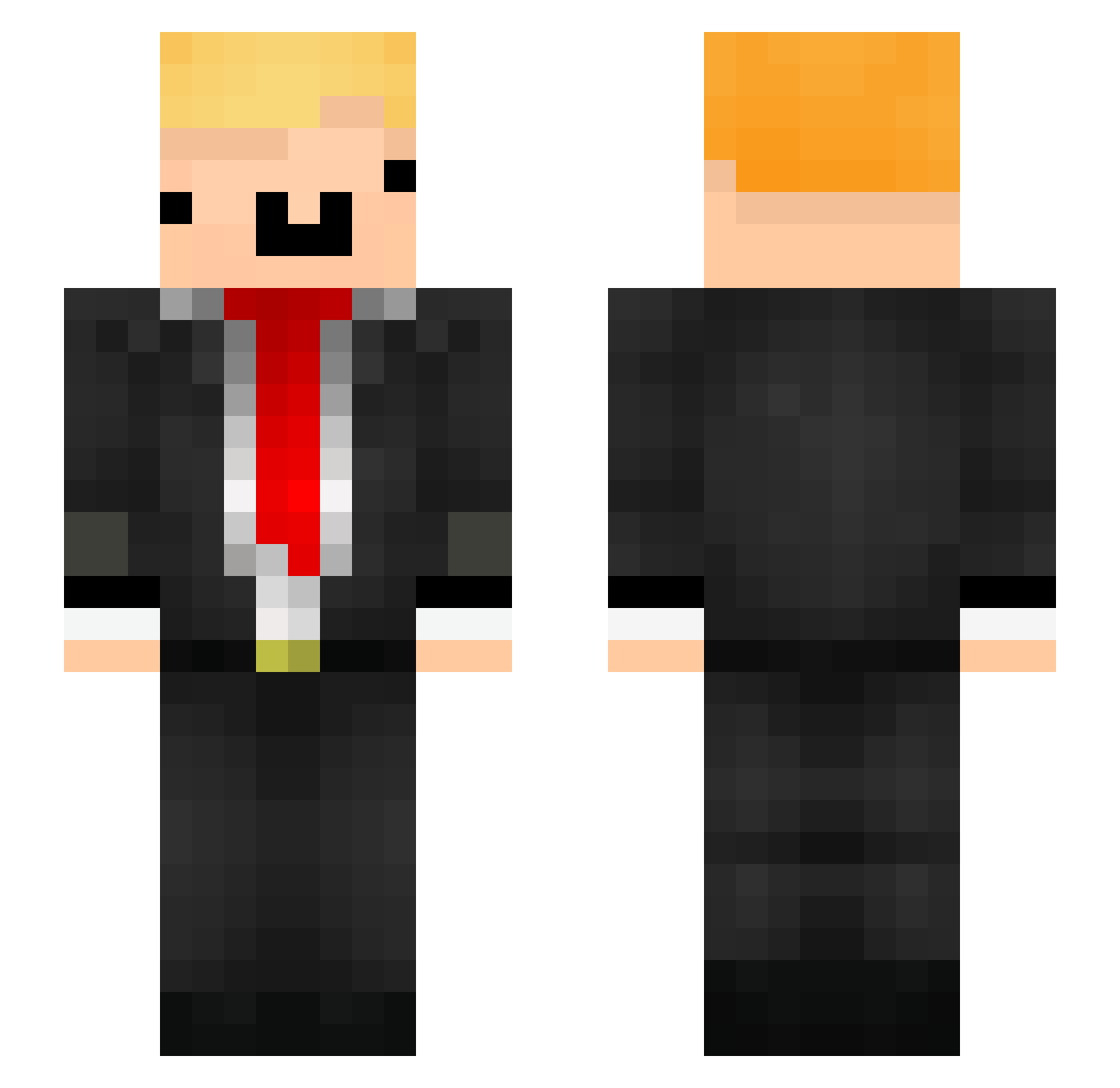 Tonkan8or Minecraft skin, front and back view