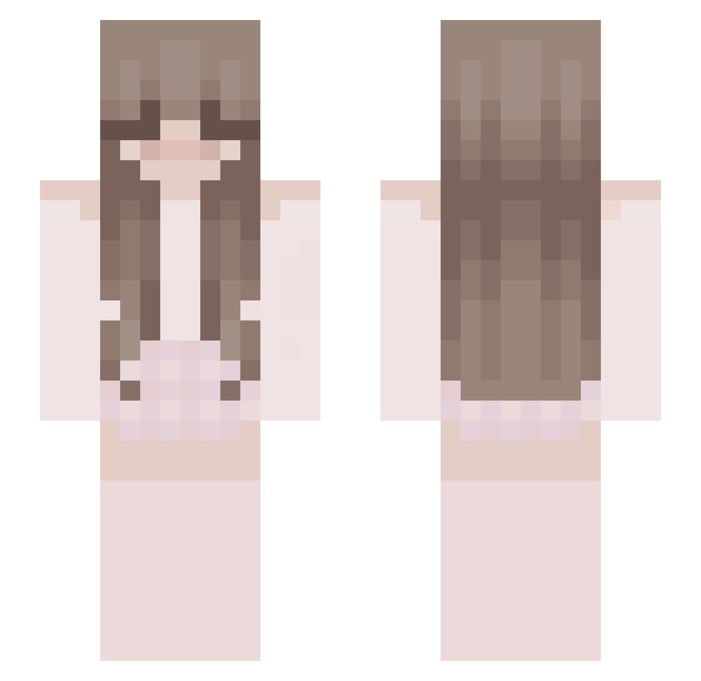 Chiarra Minecraft skin, front and back view
