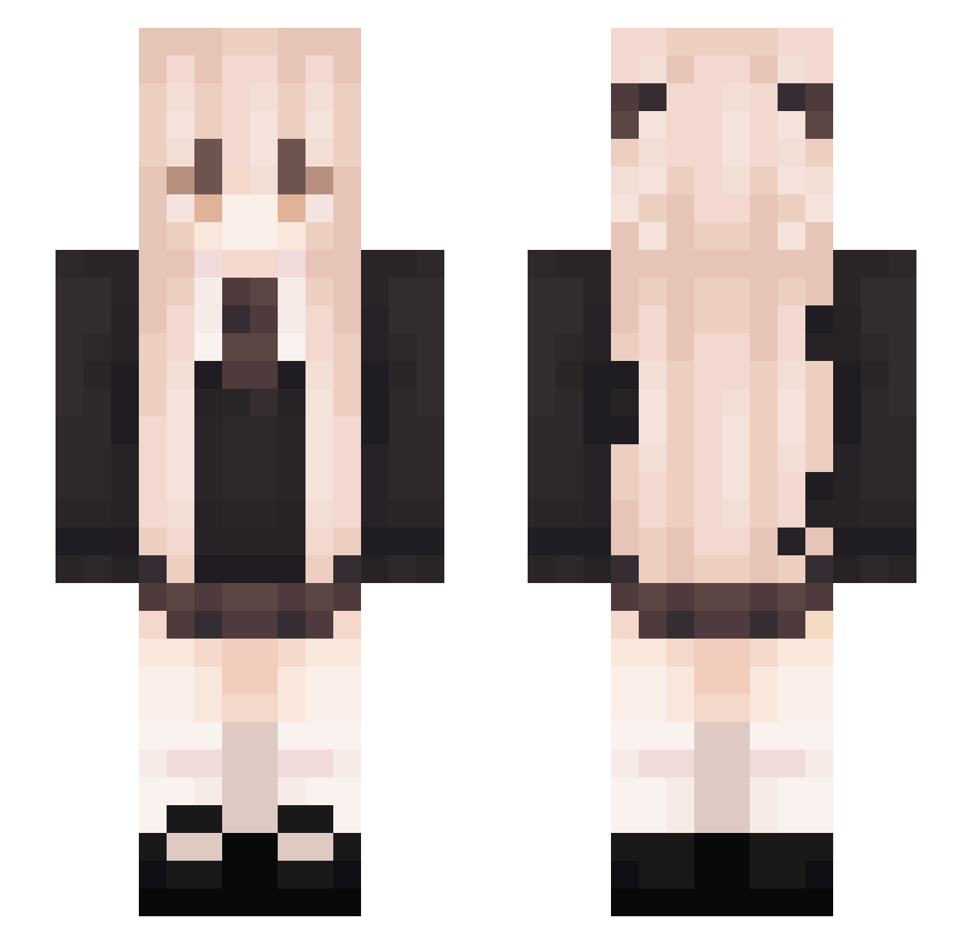 xianbai_owo Minecraft skin, front and back view