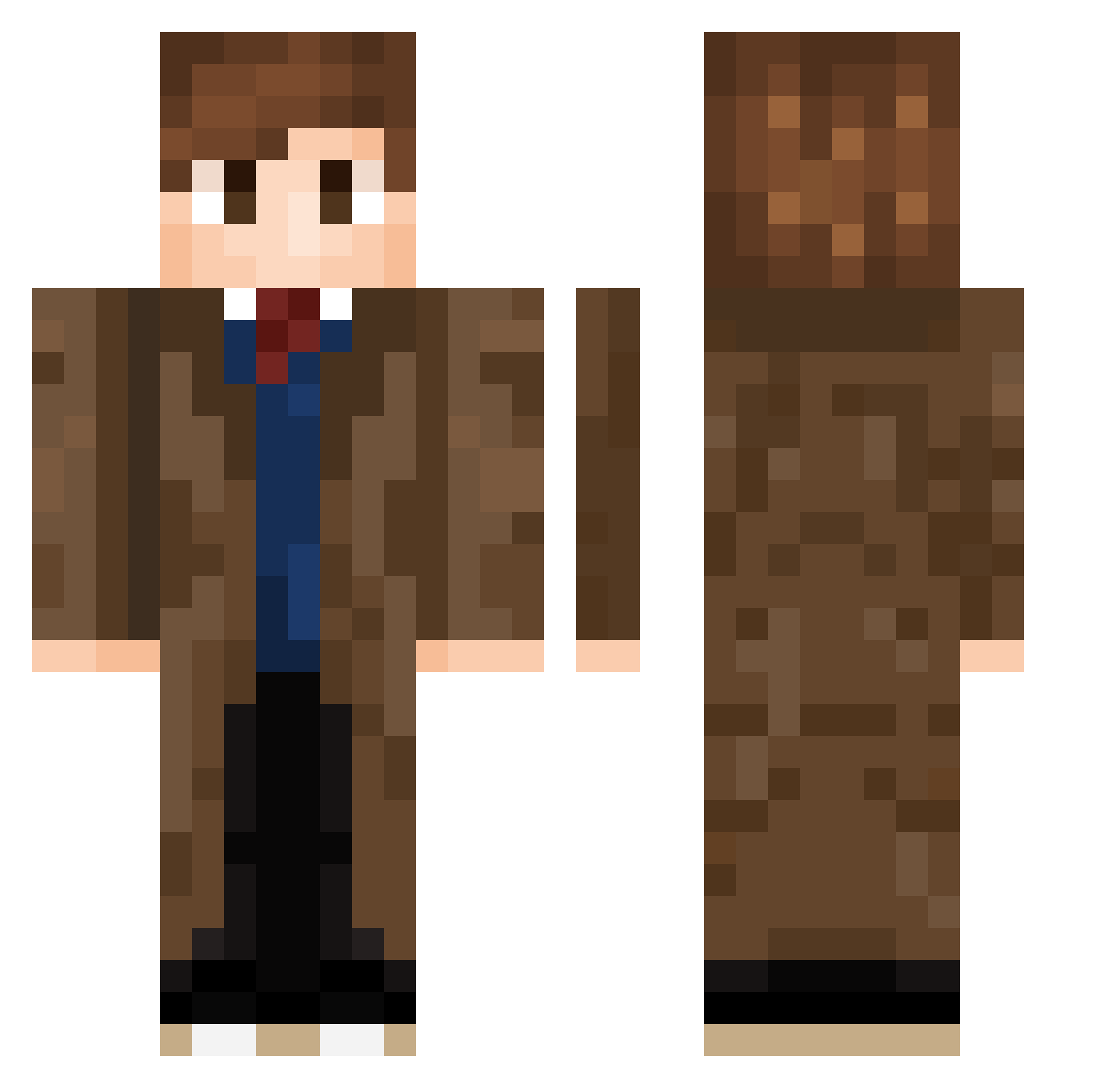 Vebb Minecraft skin, front and back view