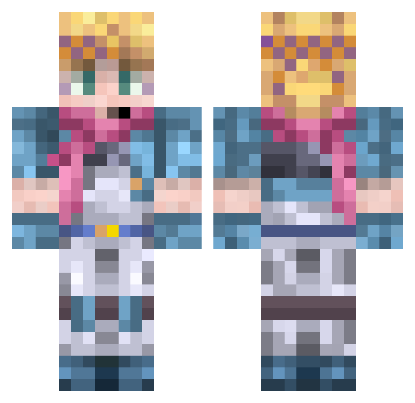 HrSejer Minecraft skin, front and back view
