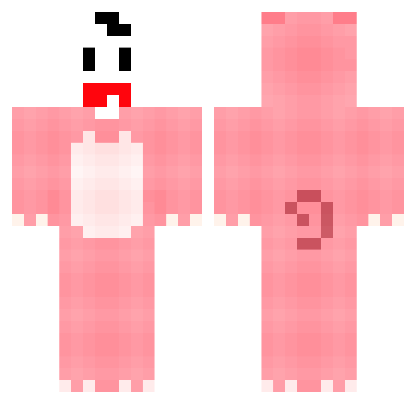 StrikeTost Minecraft skin, front and back view