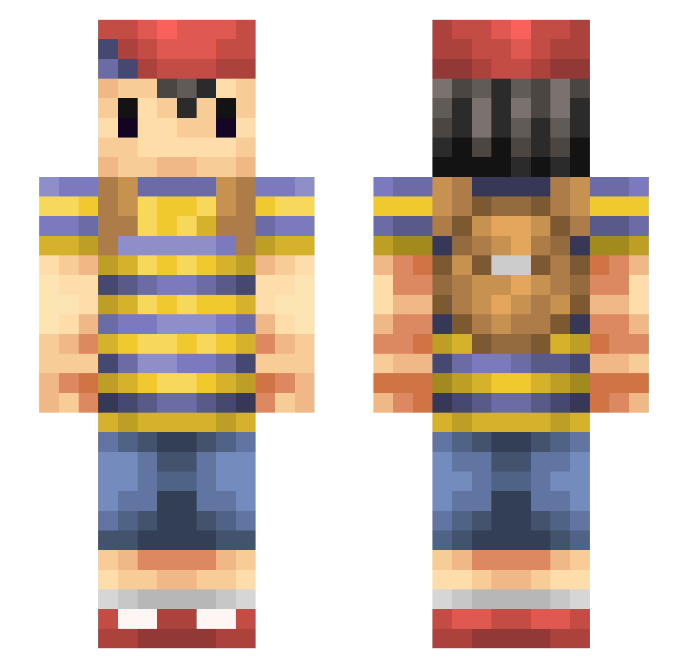 mandarine514 Minecraft skin, front and back view