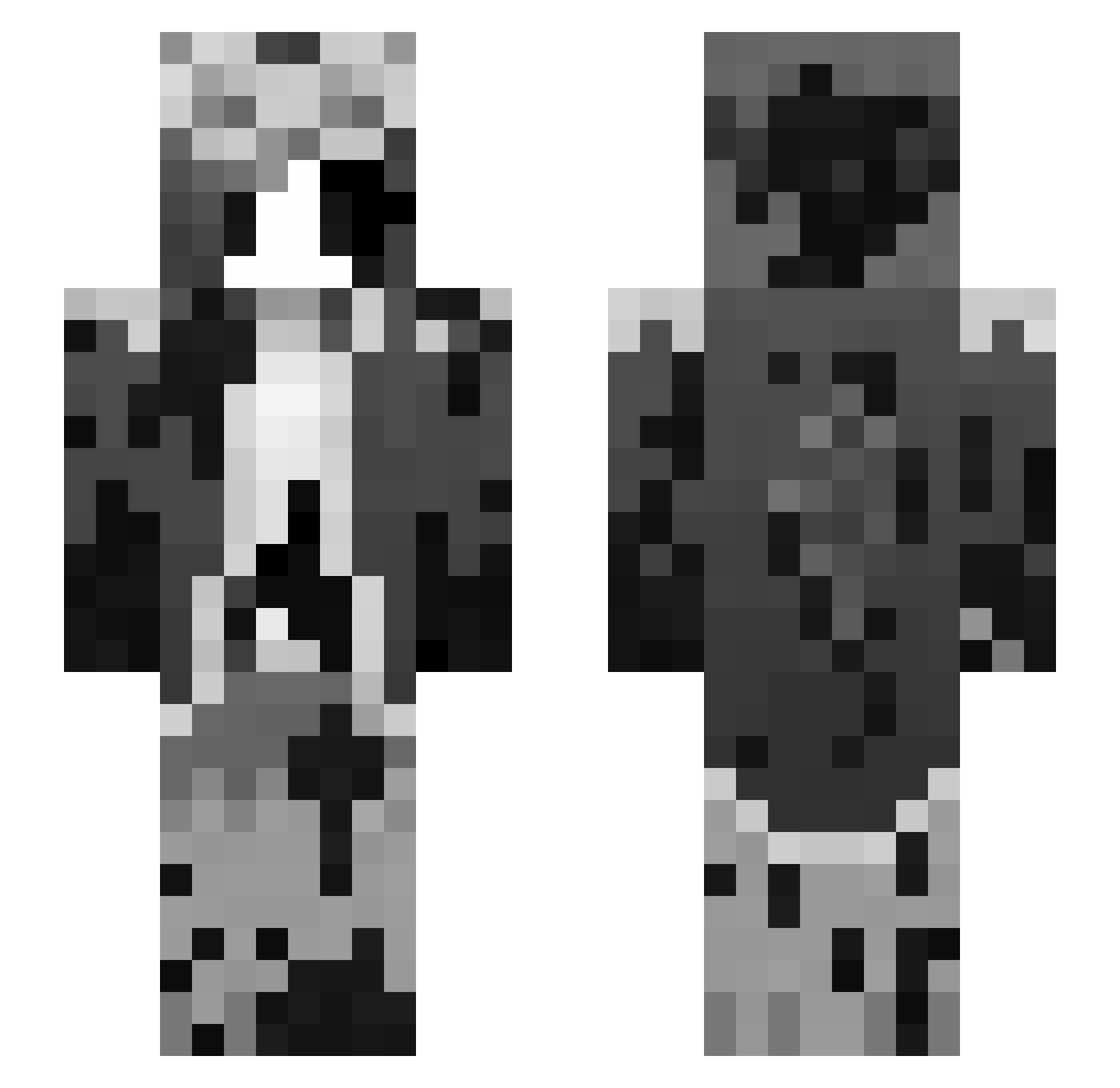 Resist Minecraft skin, front and back view