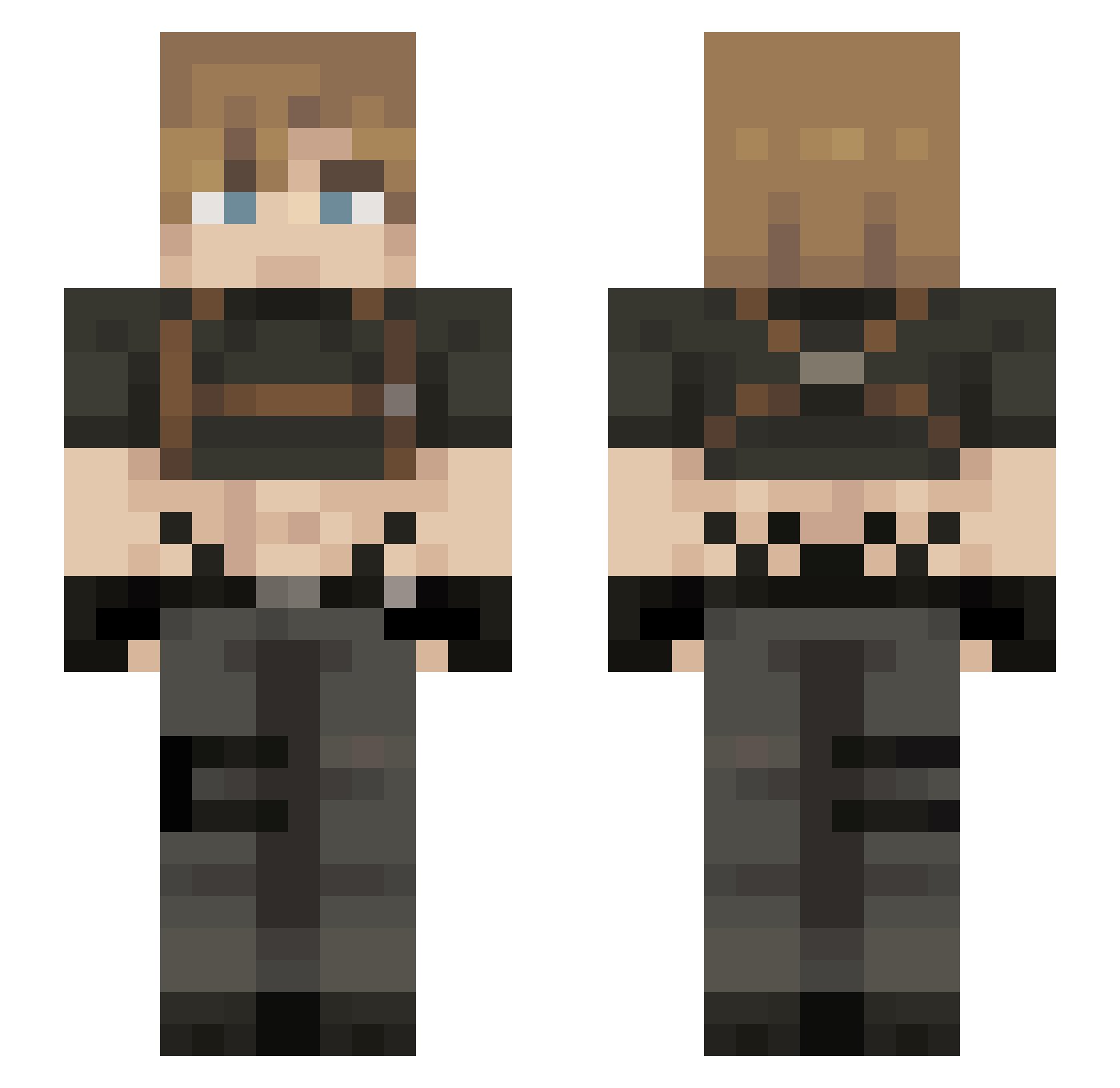 Shaydope Minecraft skin, front and back view