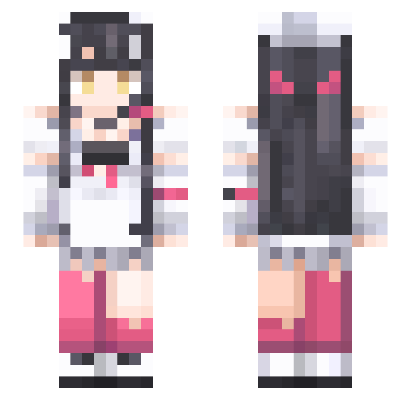Yuan_Hun Minecraft skin, front and back view