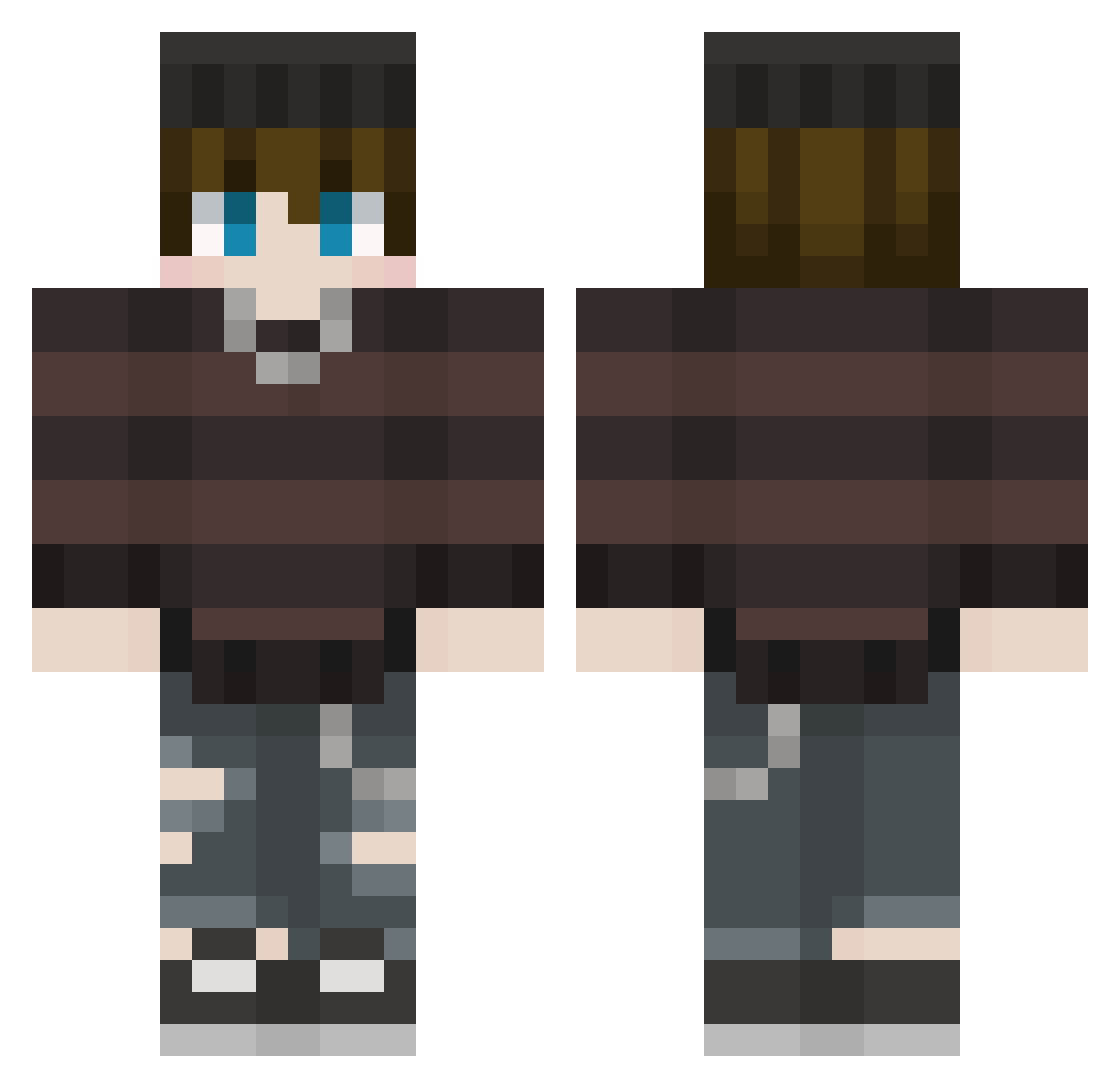 shr1ekz Minecraft skin, front and back view
