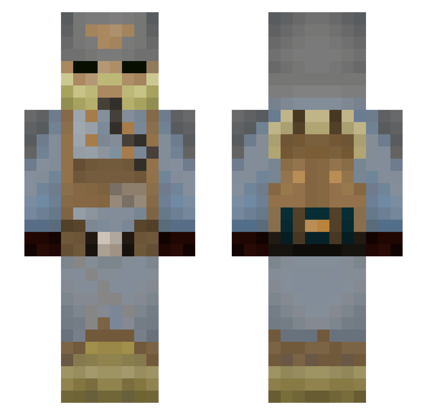 Dionin Minecraft skin, front and back view
