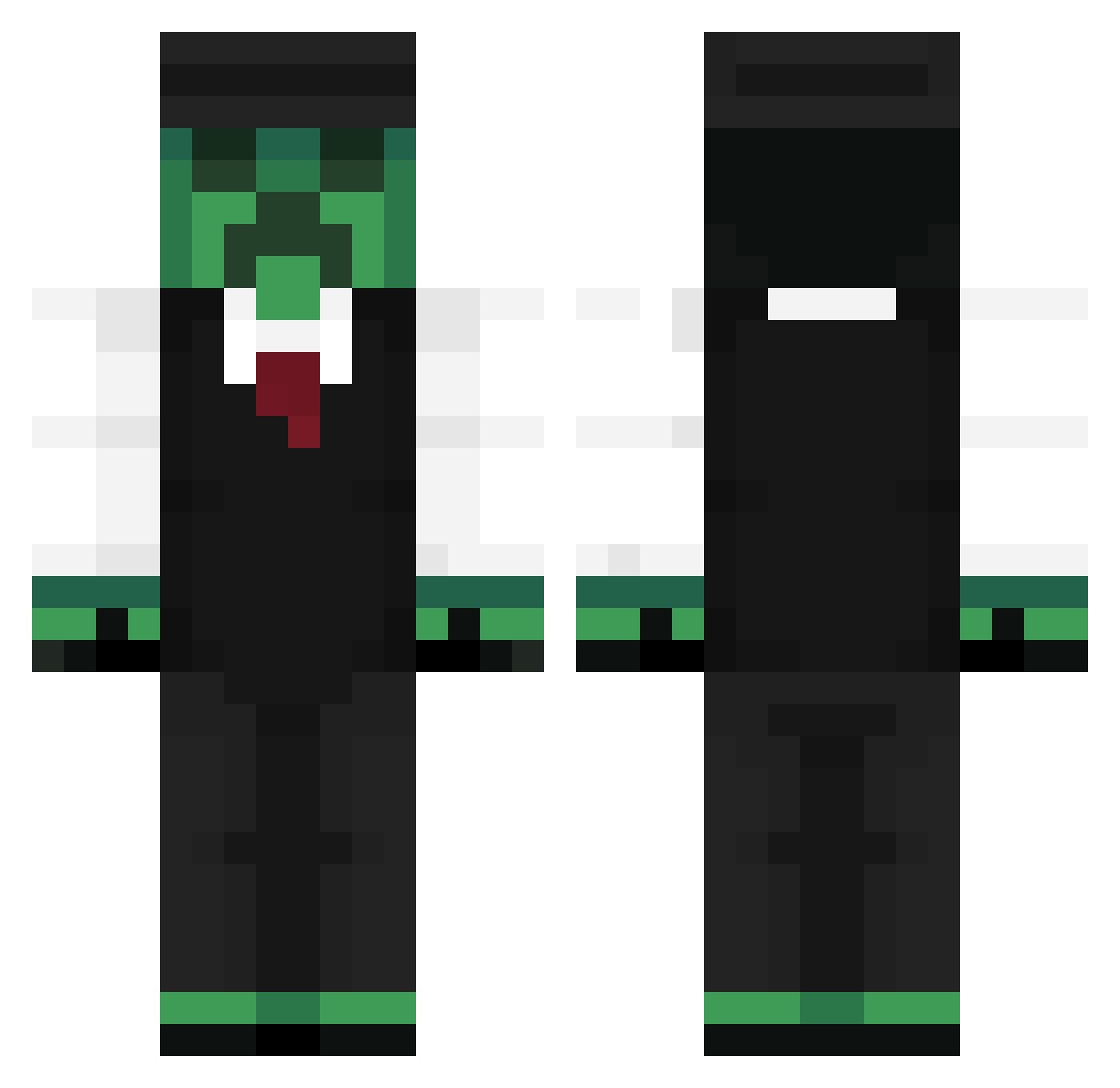 Zrimp Minecraft skin, front and back view