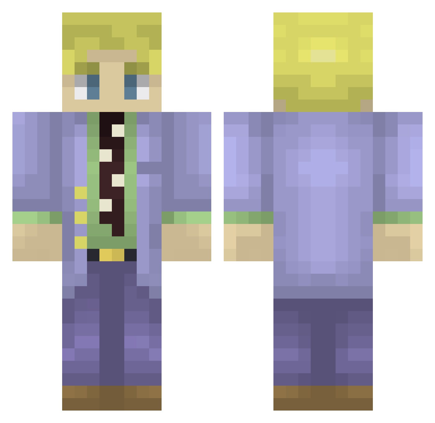 Munchese Minecraft skin, front and back view