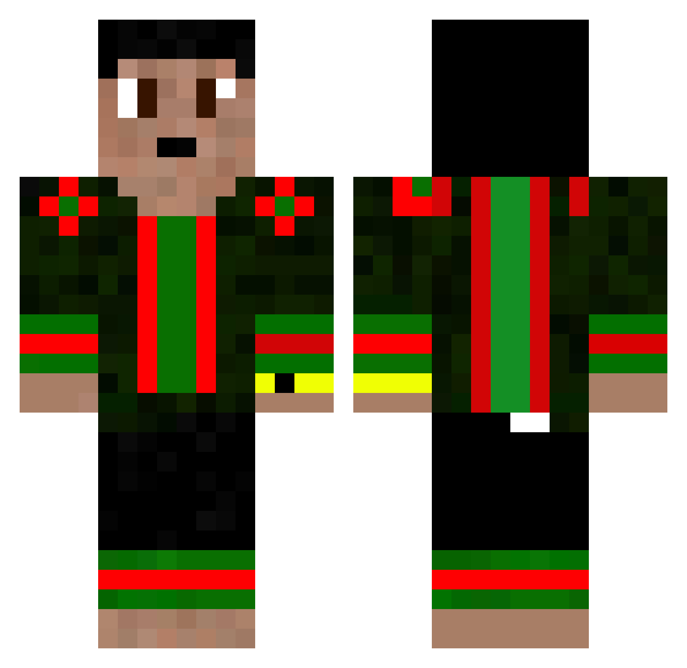 zaizeur Minecraft skin, front and back view