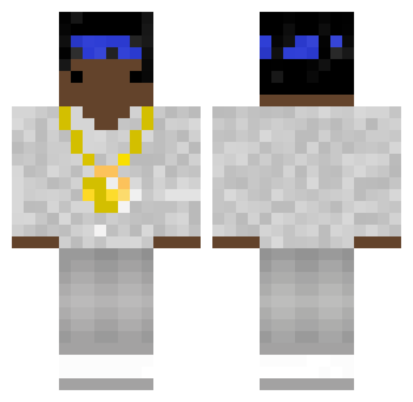 Publicized Minecraft skin, front and back view