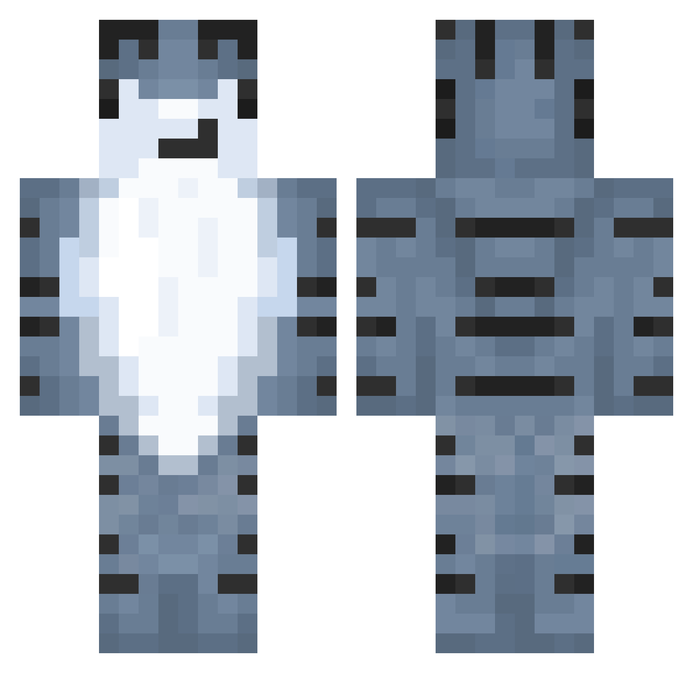 wemoi Minecraft skin, front and back view