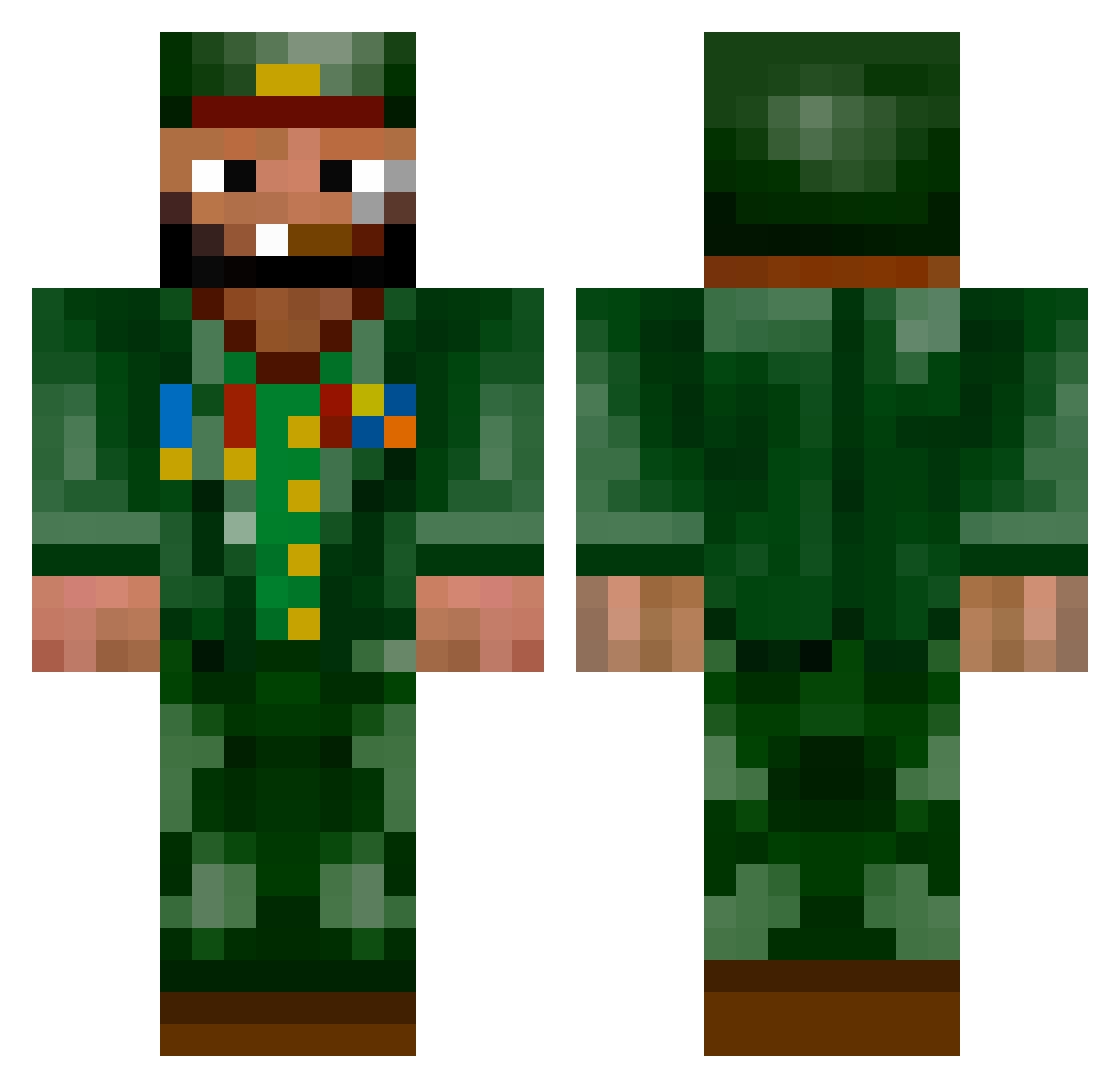 Alcololi Minecraft skin, front and back view