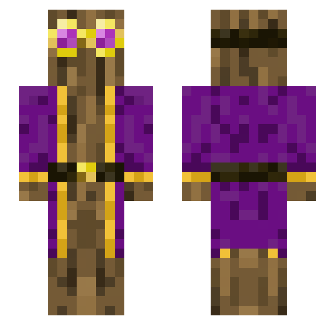 Mmmarde Minecraft skin, front and back view