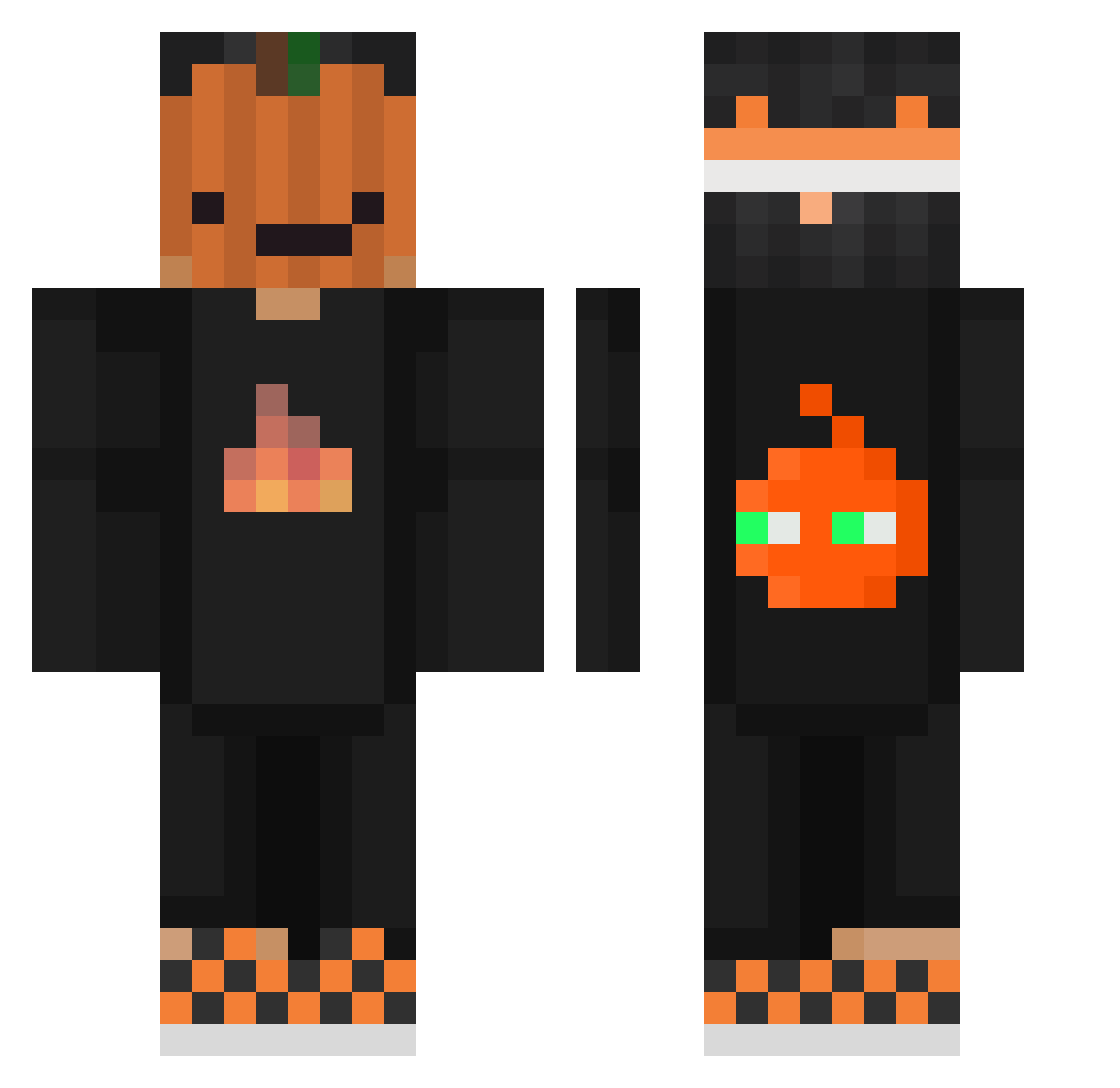 Depredation Minecraft skin, front and back view
