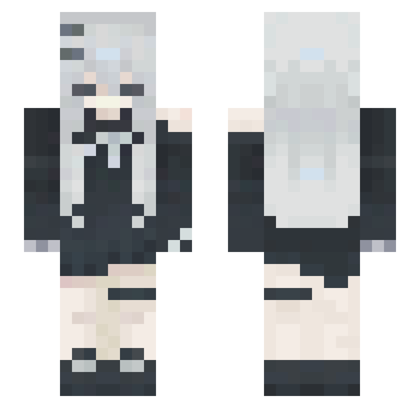 19id Minecraft skin, front and back view