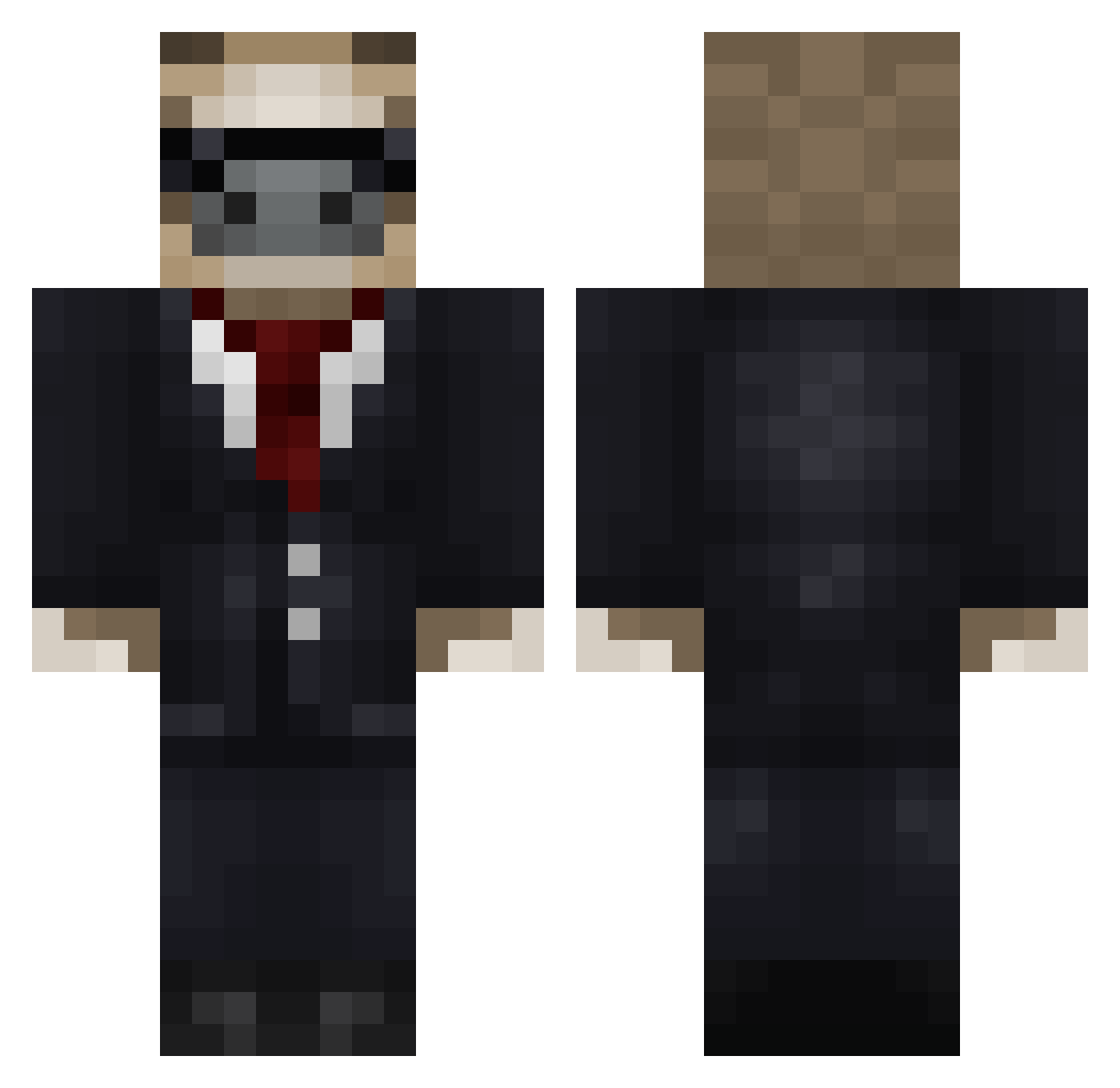 Securitysloth Minecraft skin, front and back view