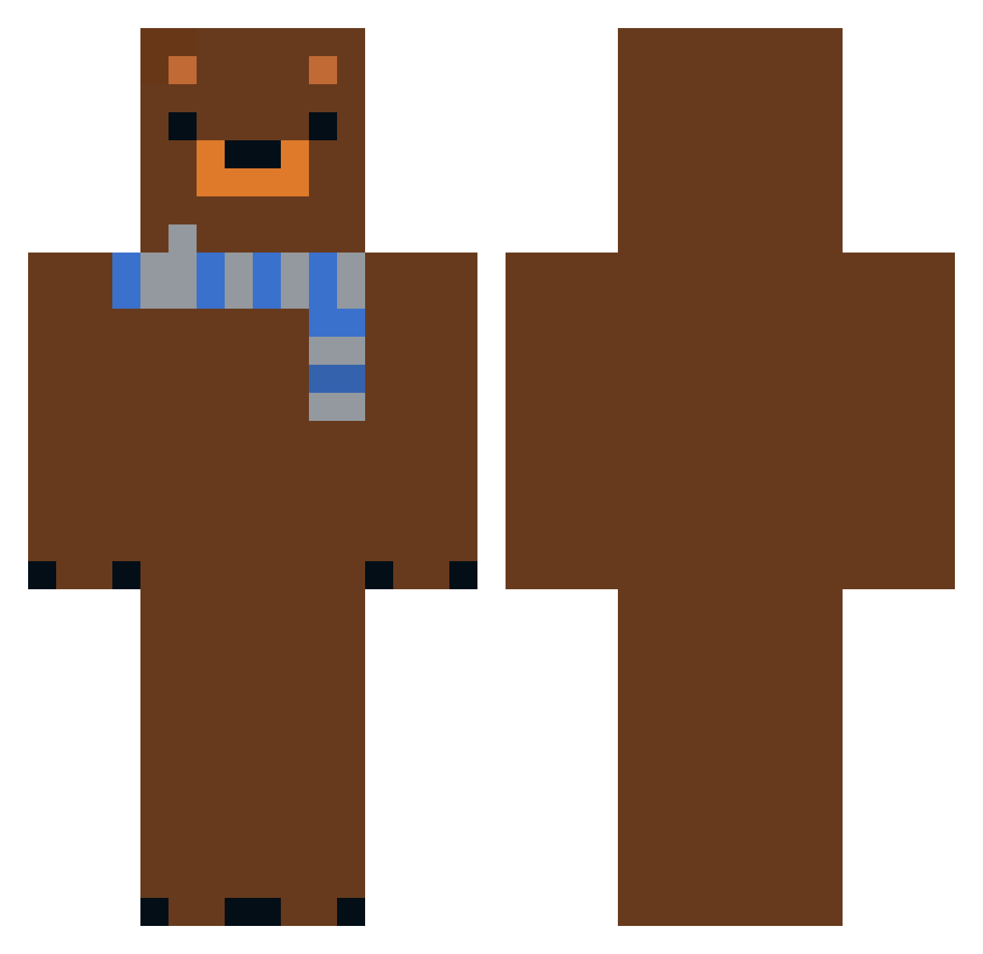 premier Minecraft skin, front and back view