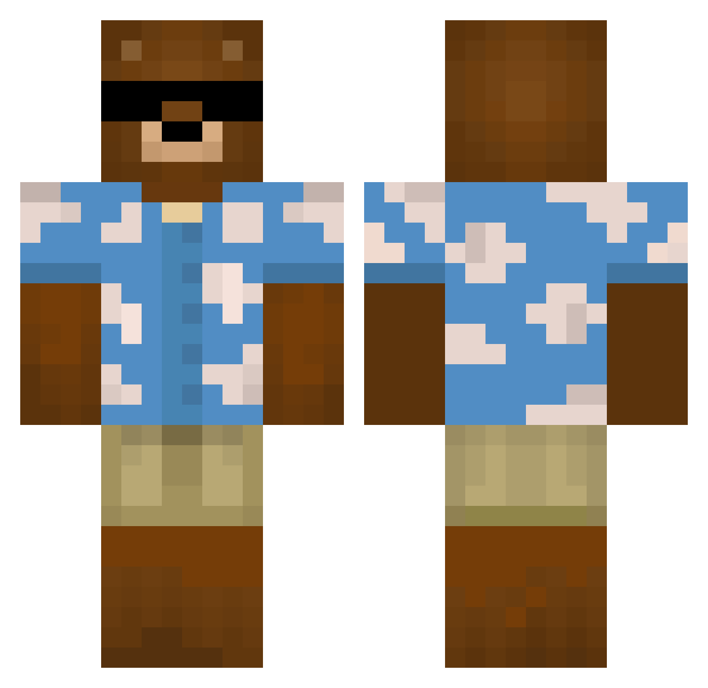 SyeDream Minecraft skin, front and back view