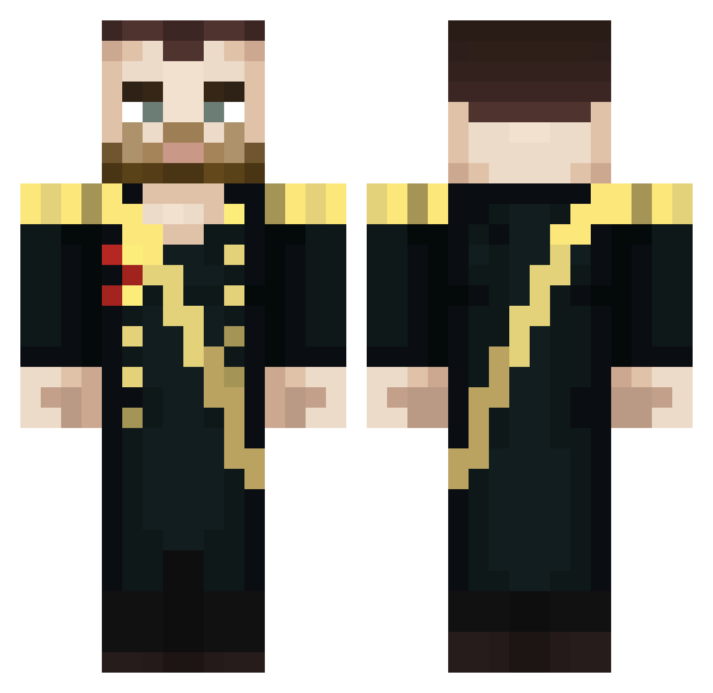 SPYISPIENOTLIE Minecraft skin, front and back view