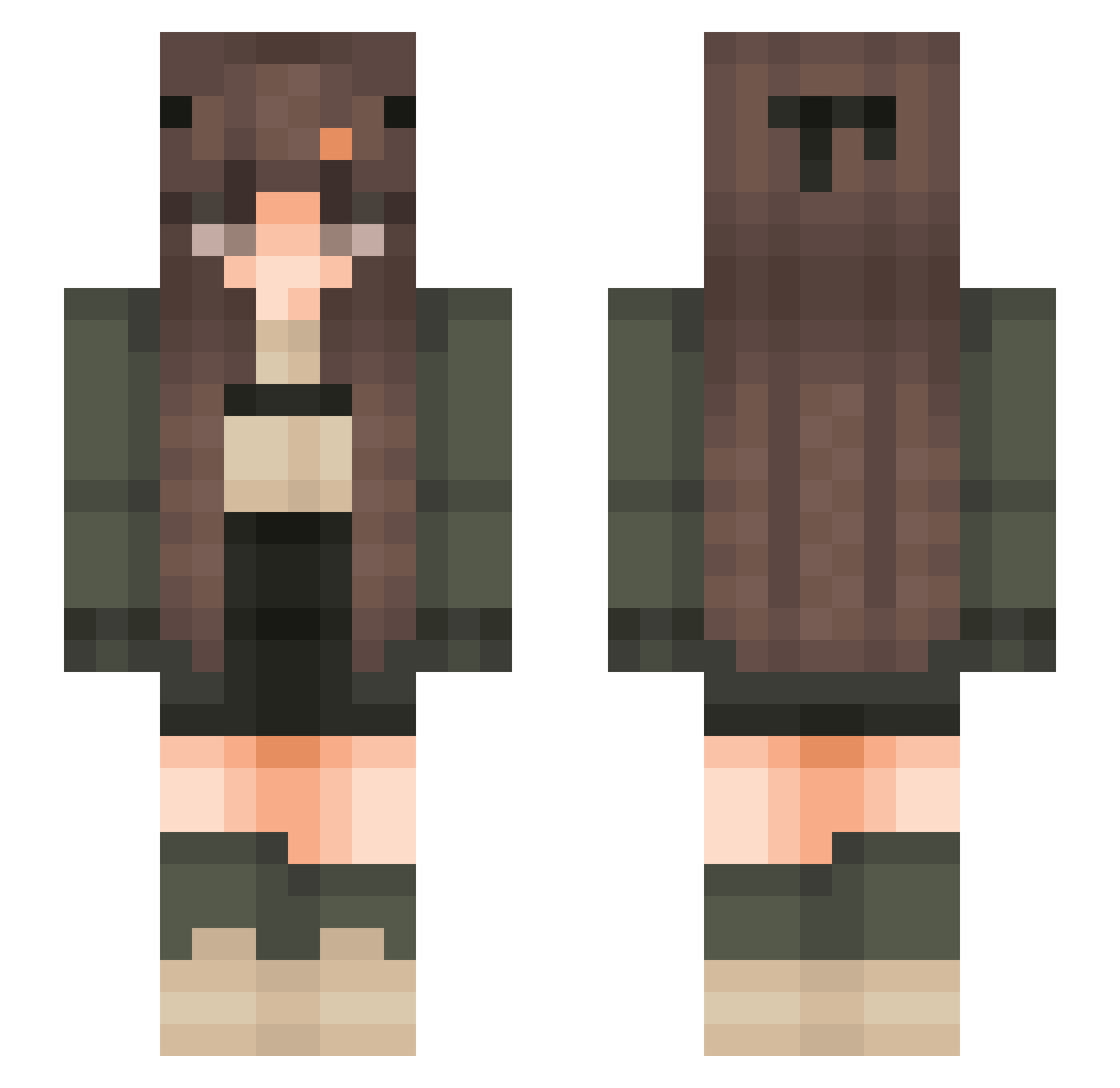 _JustKiki_ Minecraft skin, front and back view