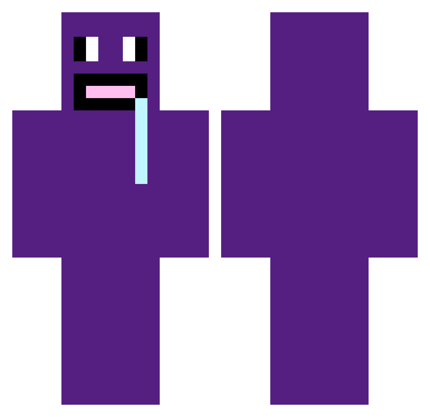 Plahgo Minecraft skin, front and back view