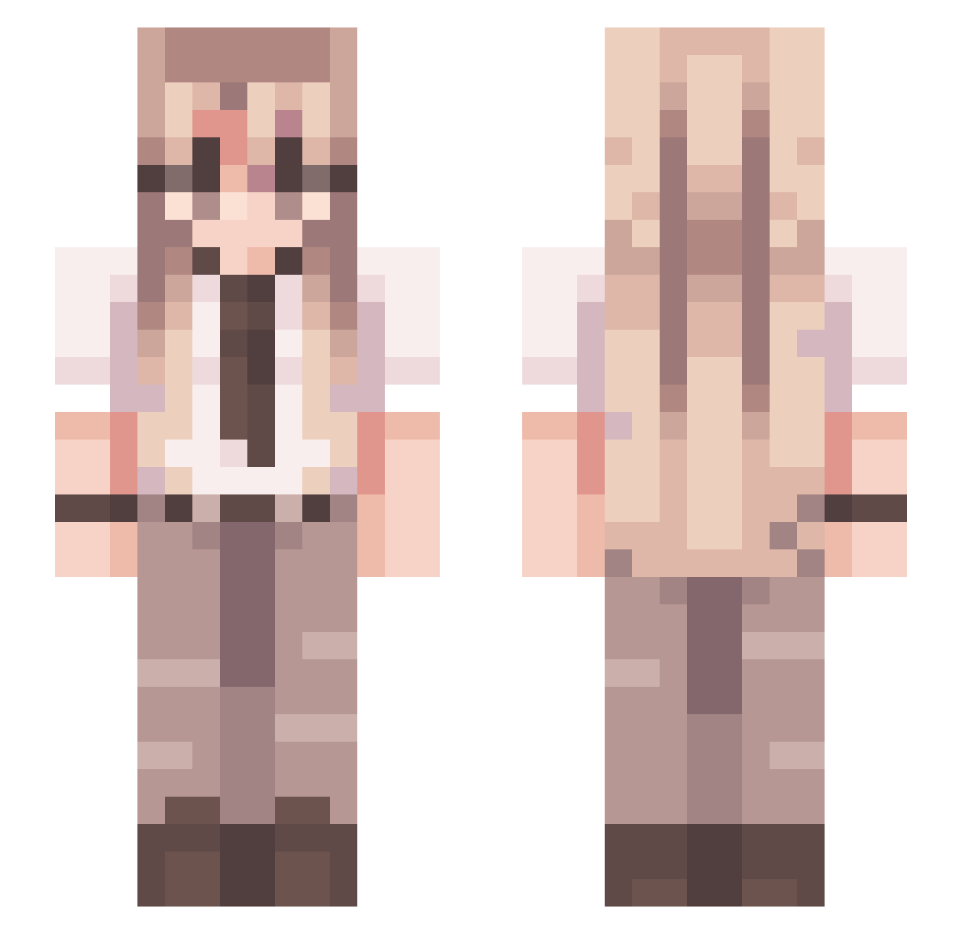VoidAppend Minecraft skin, front and back view